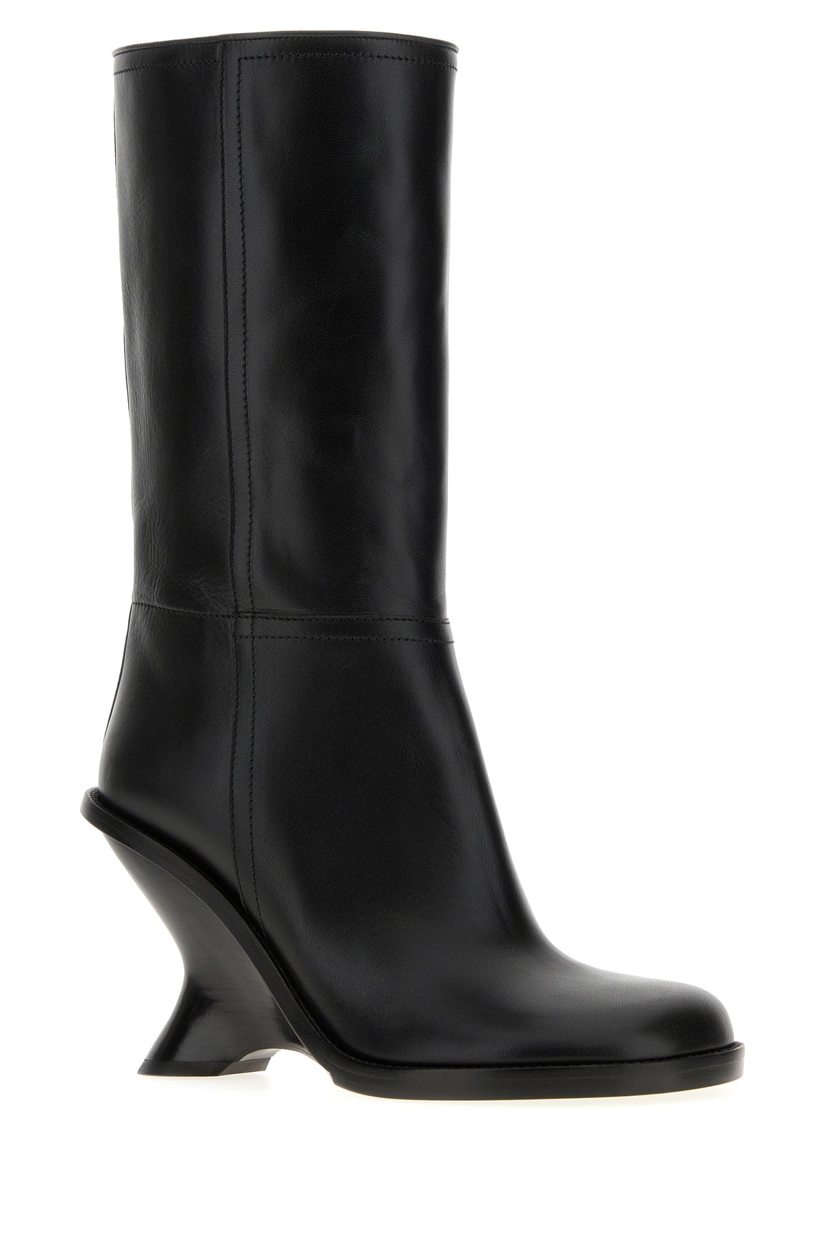 Dries Van Noten Stivali in pelle nera, view 2