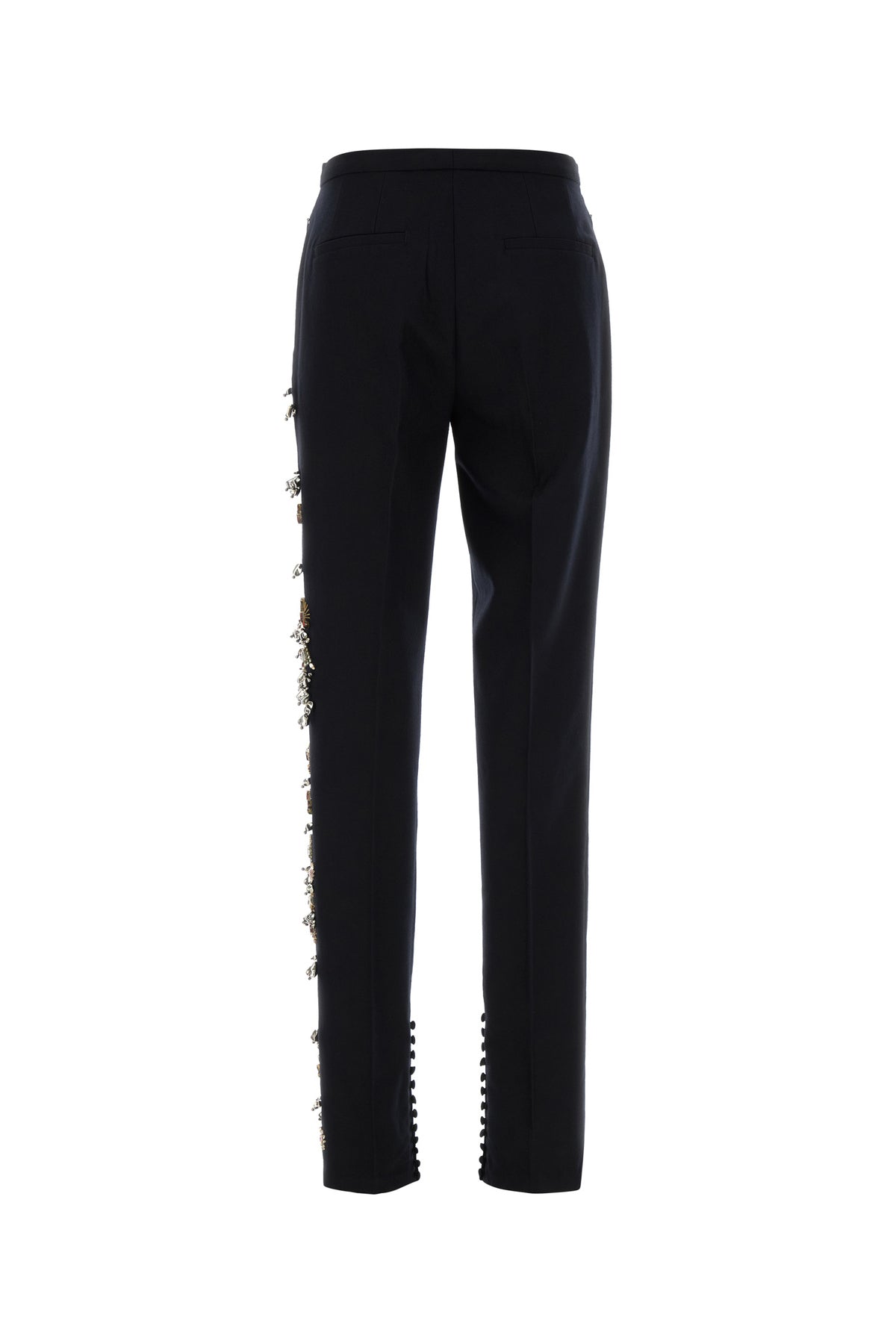 Dries Van Noten Pantalone Pandoris in lana blu navy, view 2