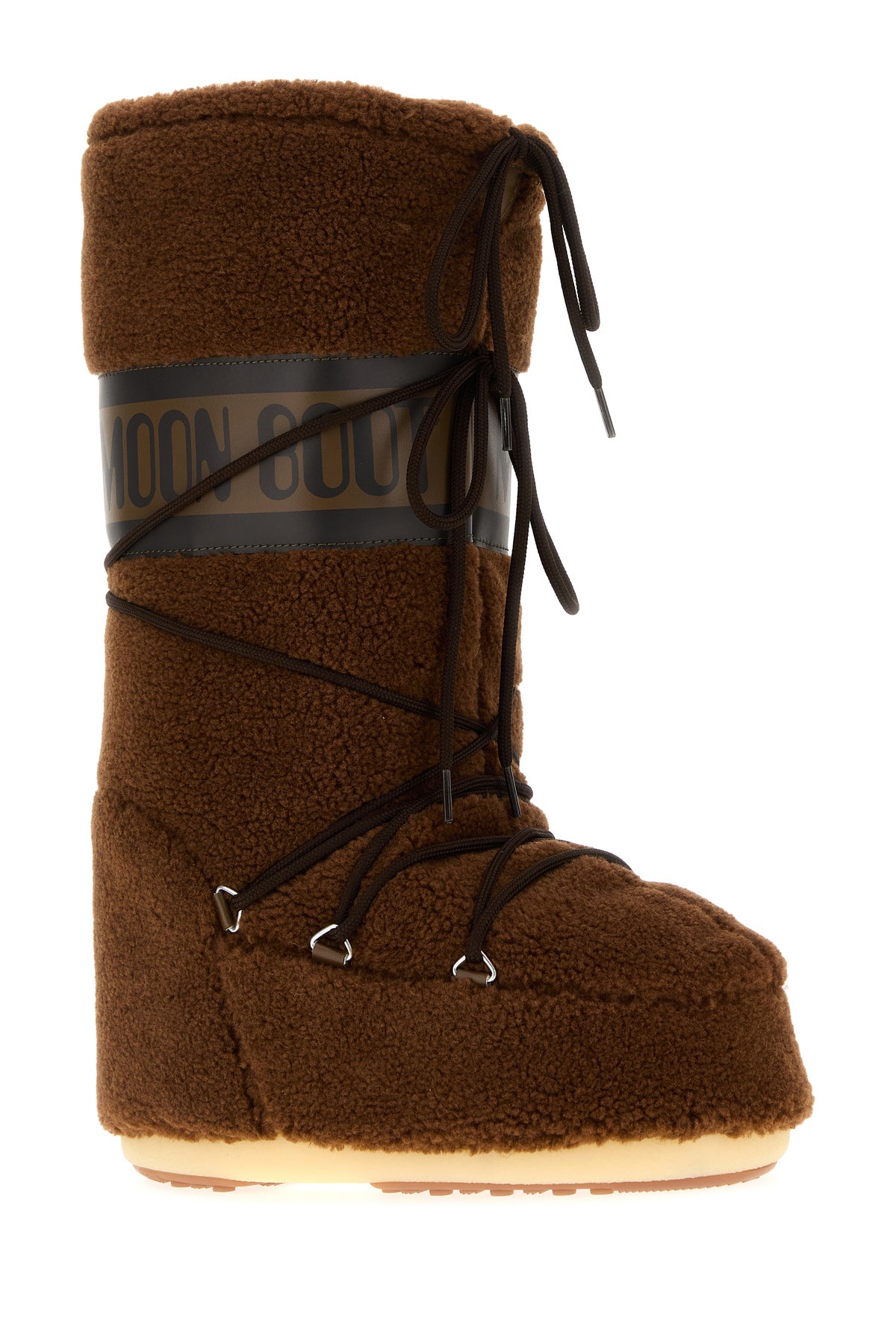 MOON BOOT Stivali Icon in eco pelliccia marrone, view 2