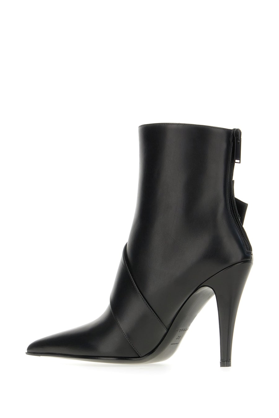 Alexander McQueen Stivaletti in pelle nera, view 3
