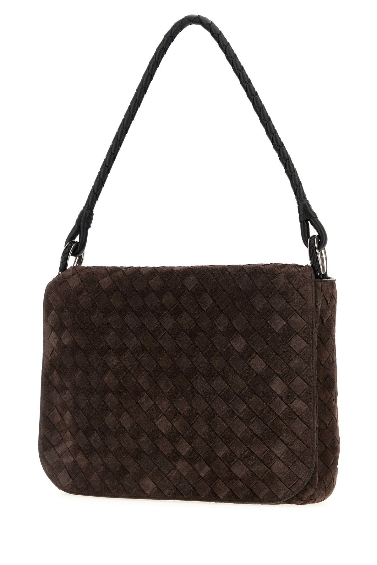 Bottega Veneta Borsa a spalla in pelle scamosciata marrone, view 2