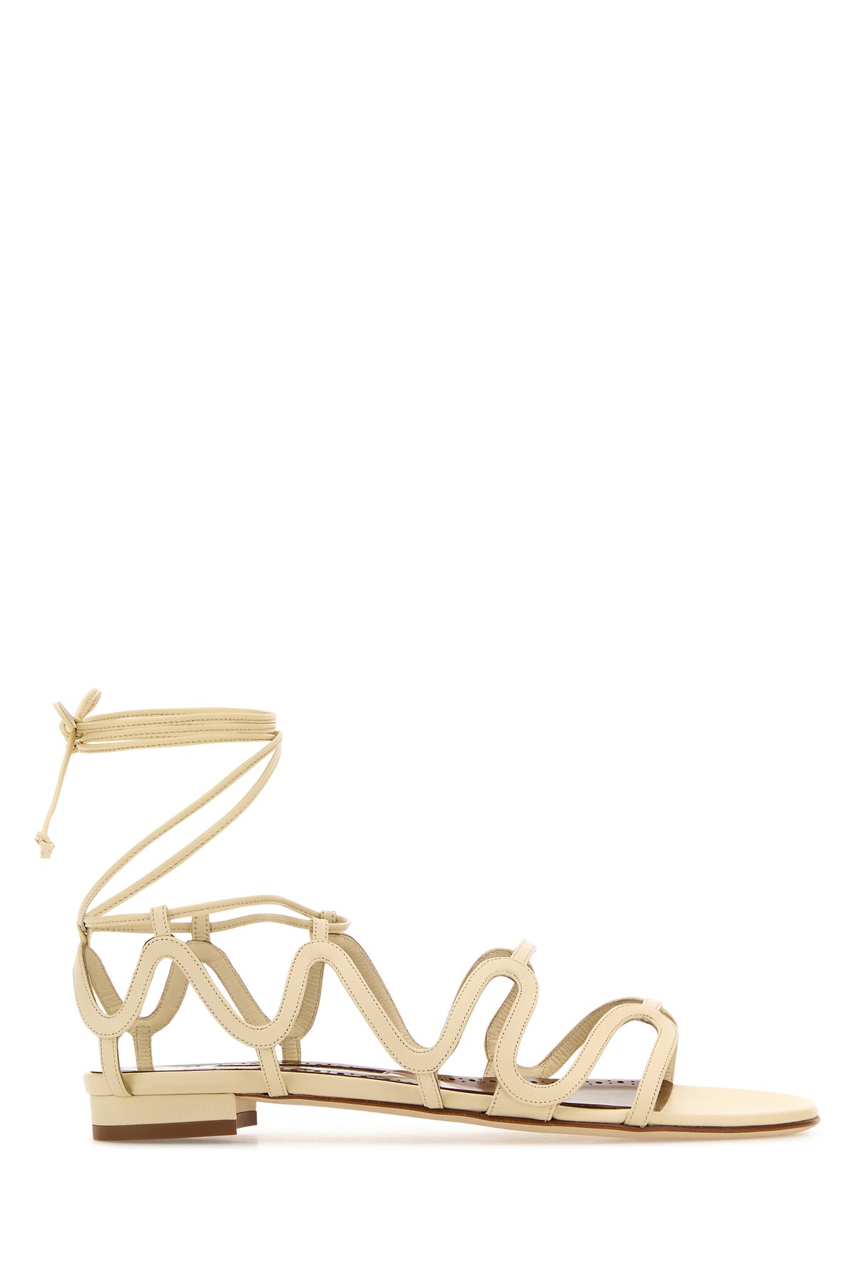 MANOLO BLAHNIK Sandali Fawda in pelle crema