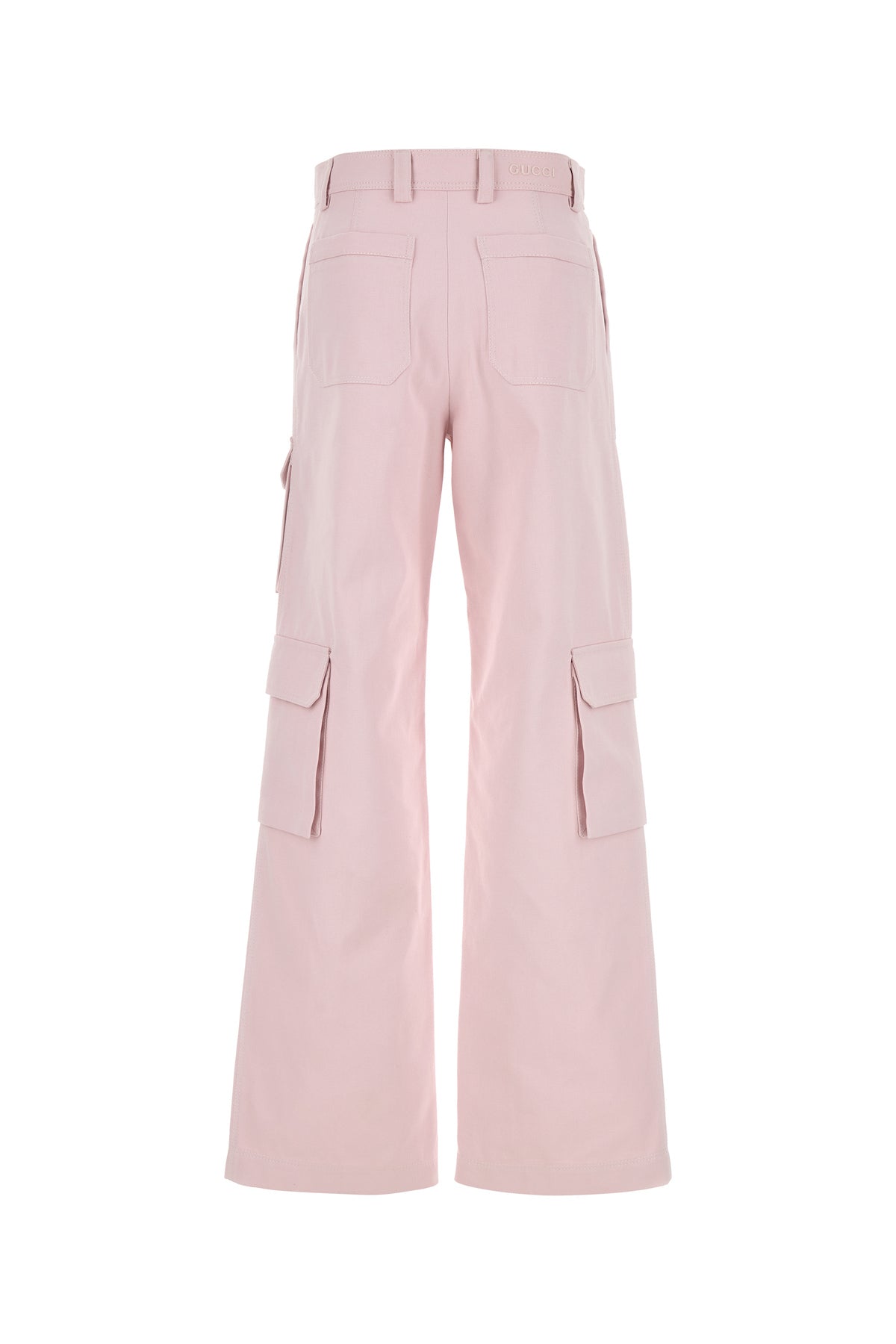 Gucci Pantalone cargo in cotone rosa pastello, view 2