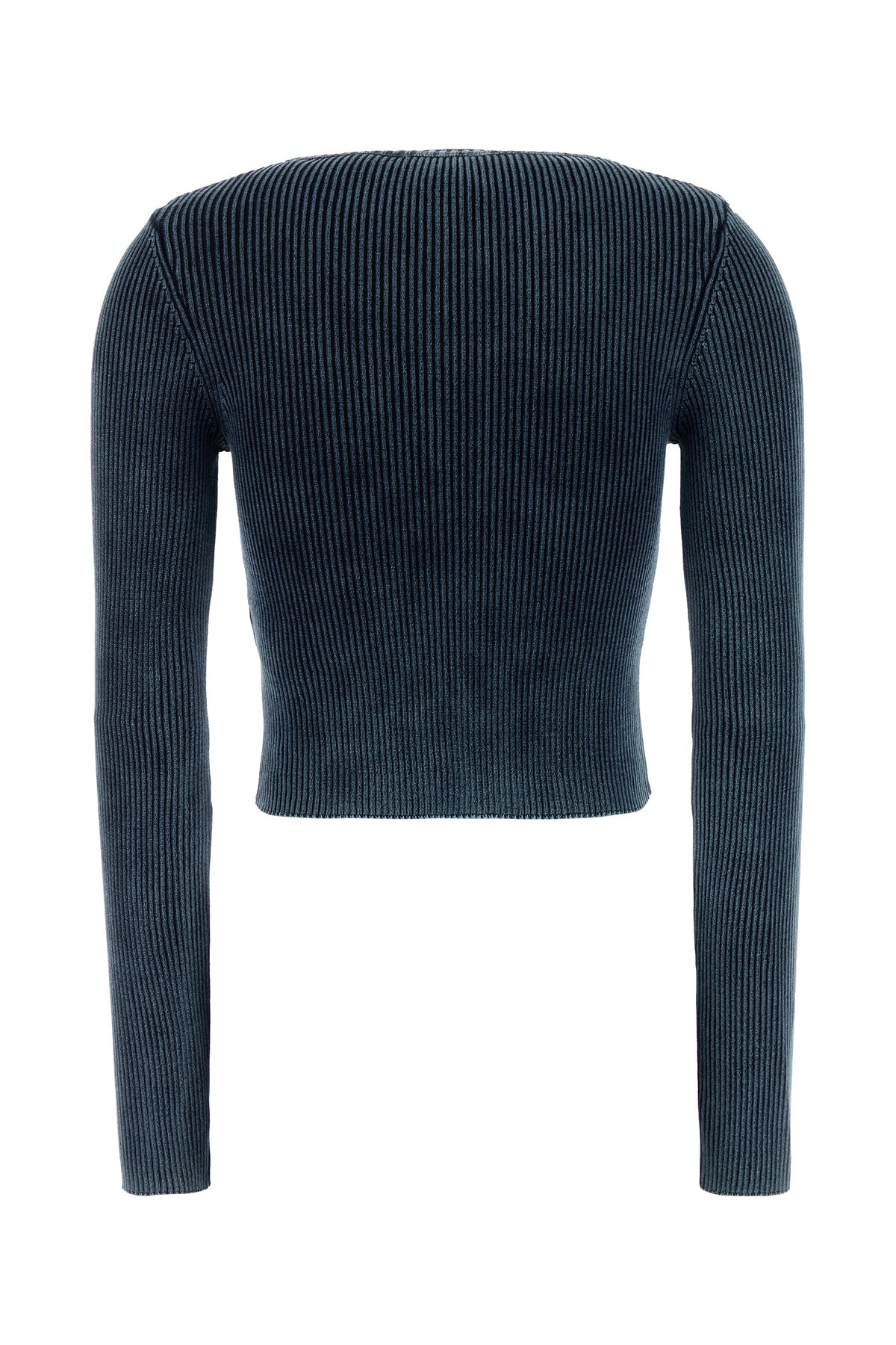 Diesel T-shirt M-Anchor in cotone blu denim, view 2