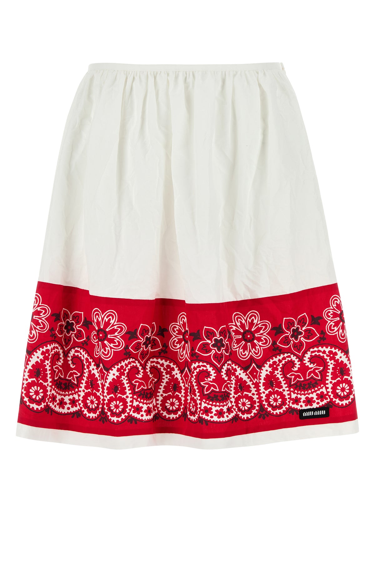 Miu Miu Gonna in popeline bianco