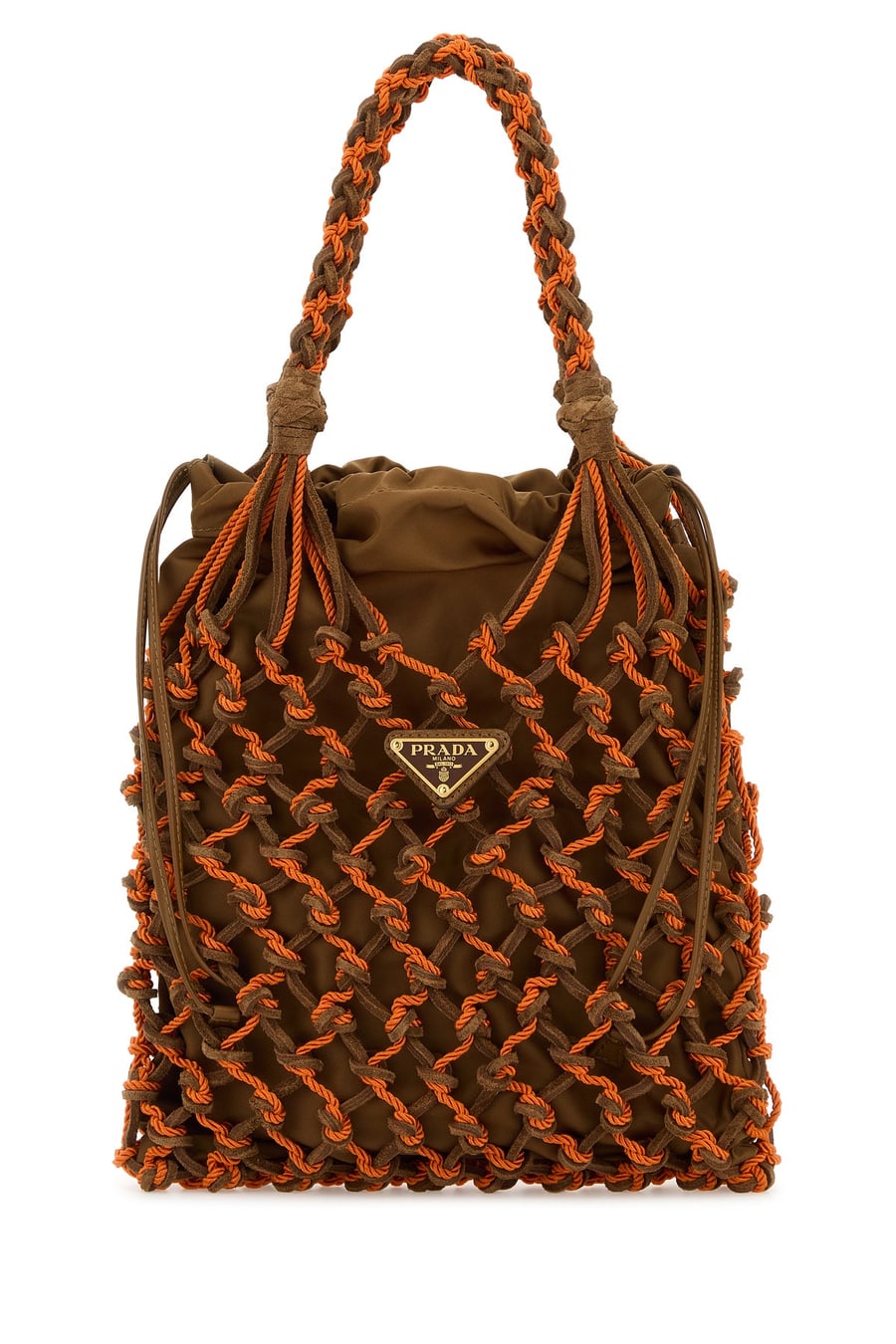 Prada Borsa a mano in rete bicolor