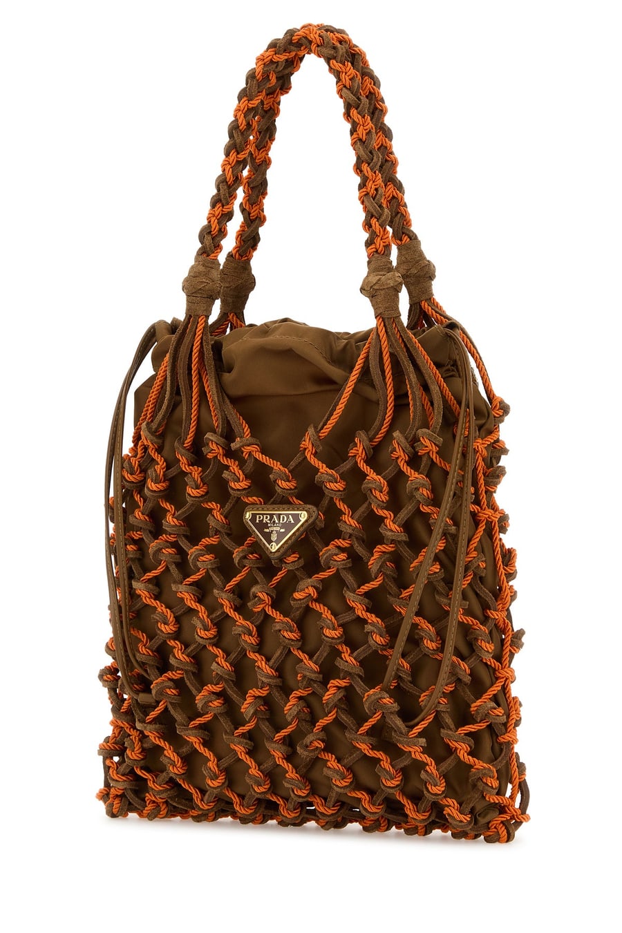Prada Borsa a mano in rete bicolor, view 2