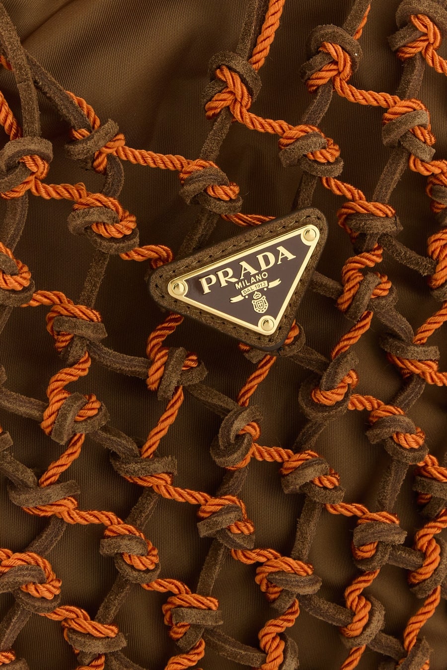 Prada Borsa a mano in rete bicolor, view 4