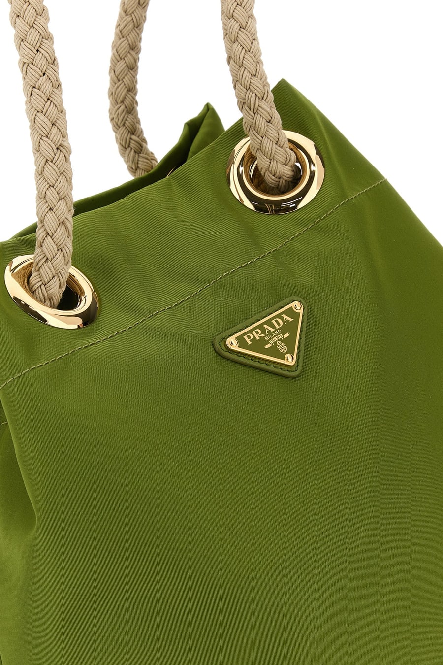 Prada Borsa a secchiello Prada Mariner in Re-Nylon verde, view 4