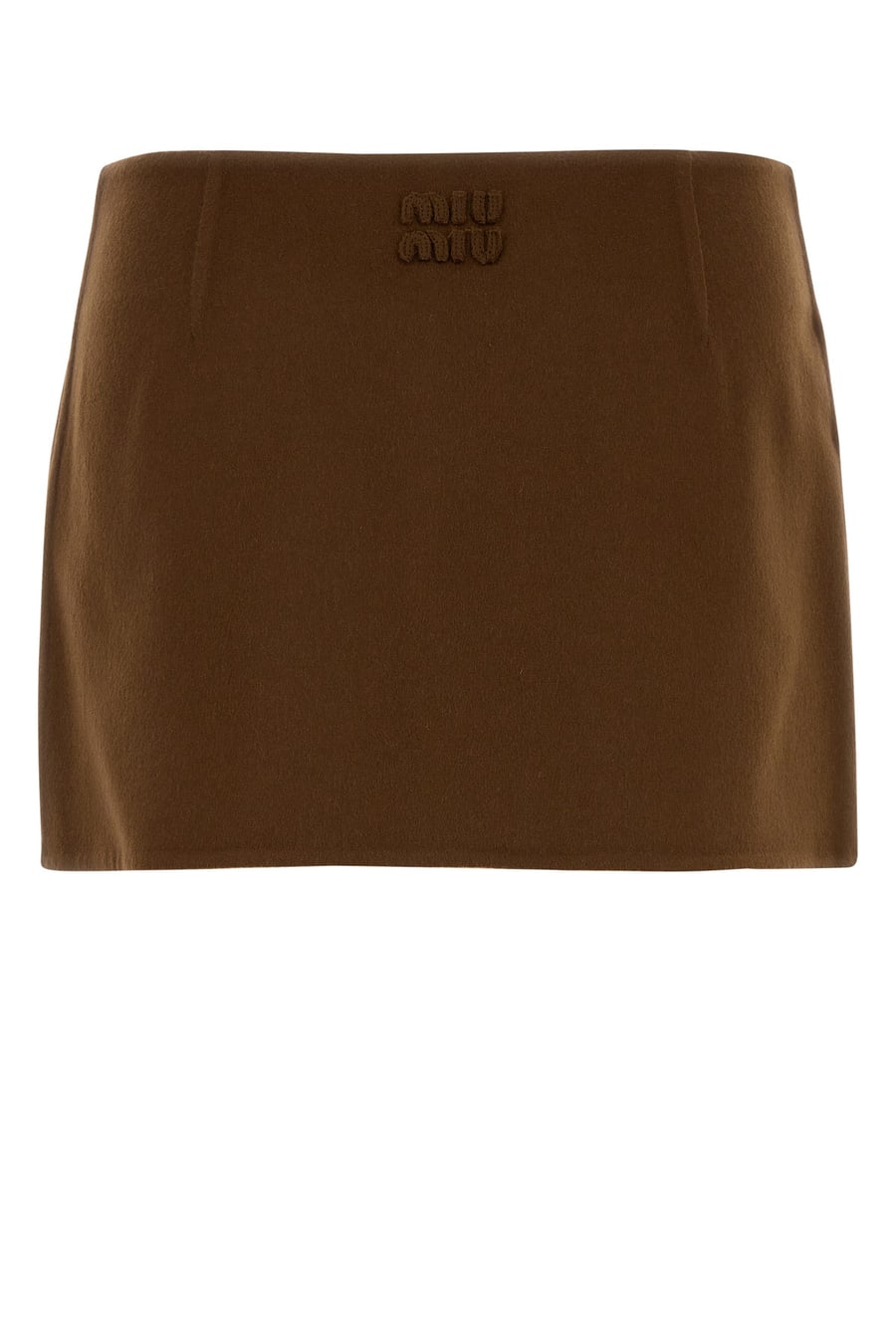 Miu Miu Minigonna in misto lana marrone, view 2