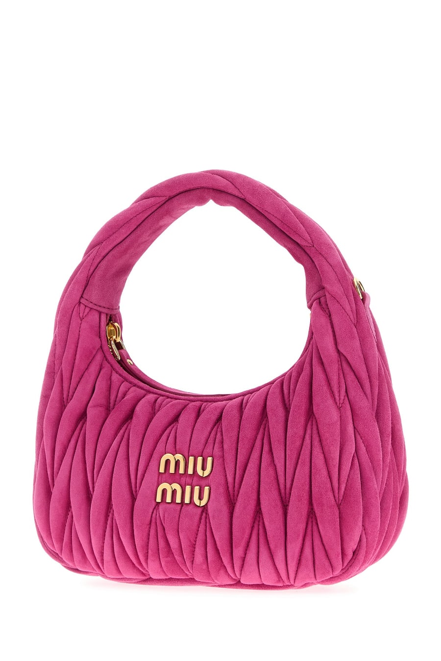 Miu Miu Borsa a mano in pelle scamosciata fucsia, view 2