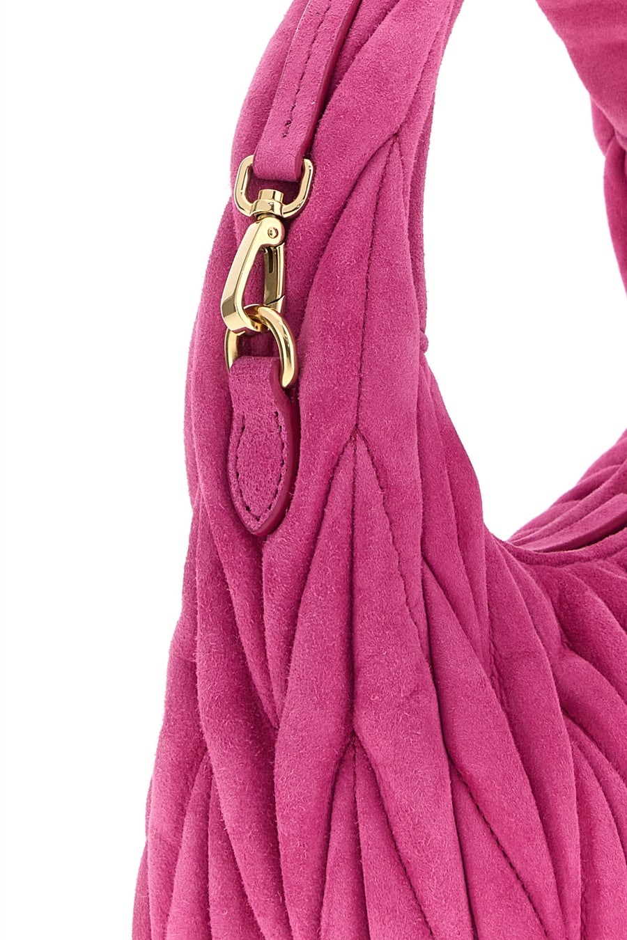 Miu Miu Borsa a mano in pelle scamosciata fucsia, view 4
