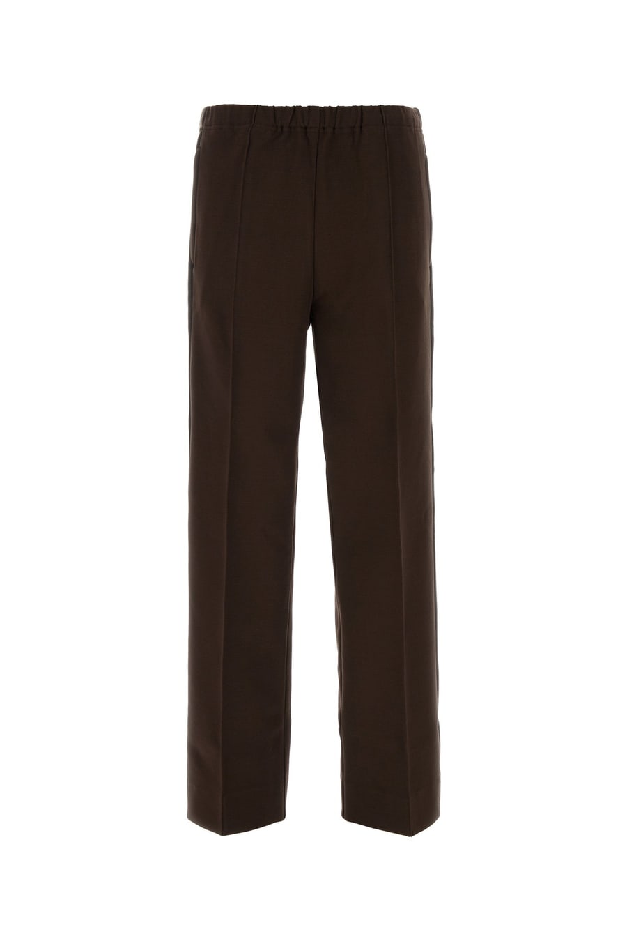 Miu Miu Pantalone in misto viscosa stretch marrone