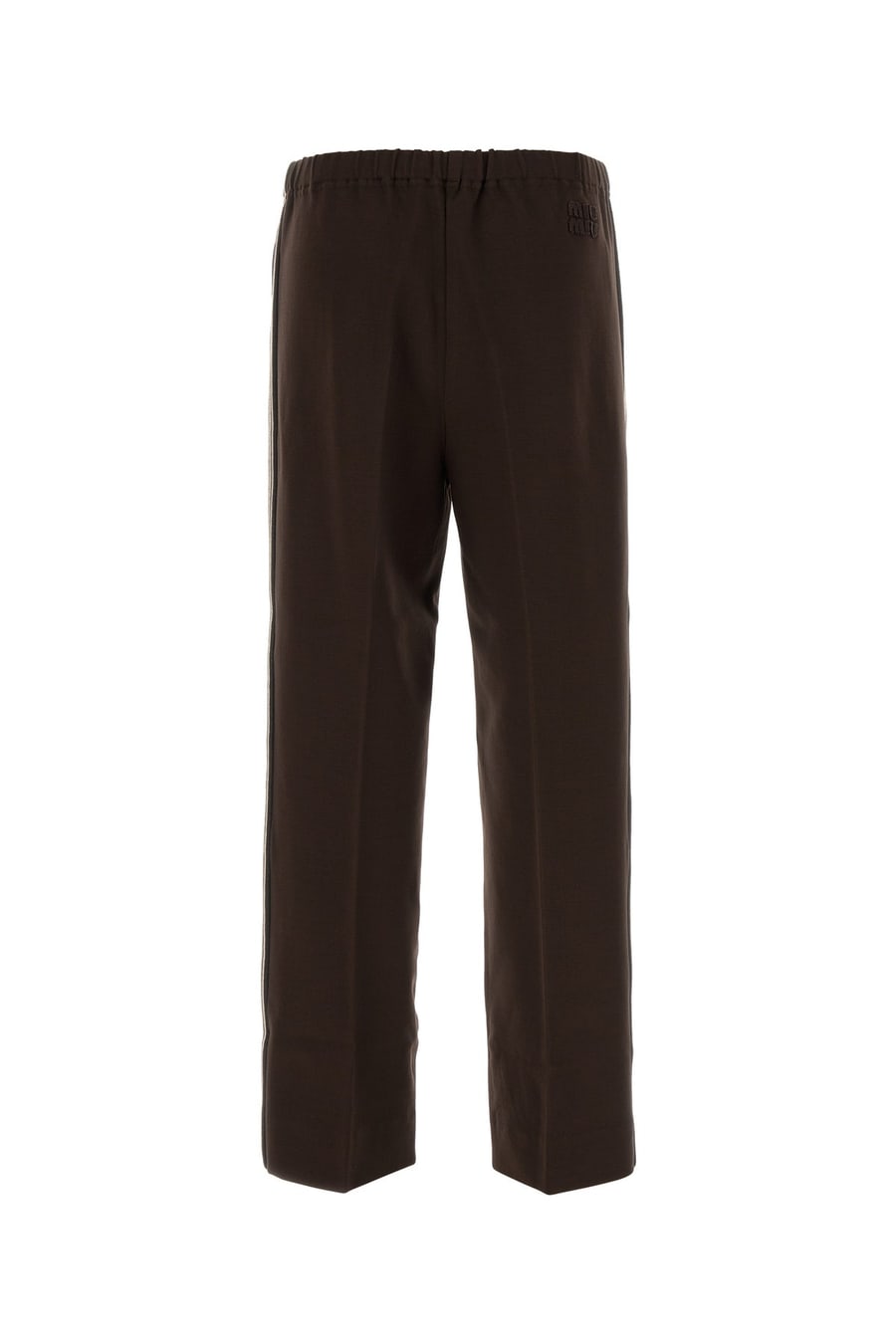 Miu Miu Pantalone in misto viscosa stretch marrone, view 2