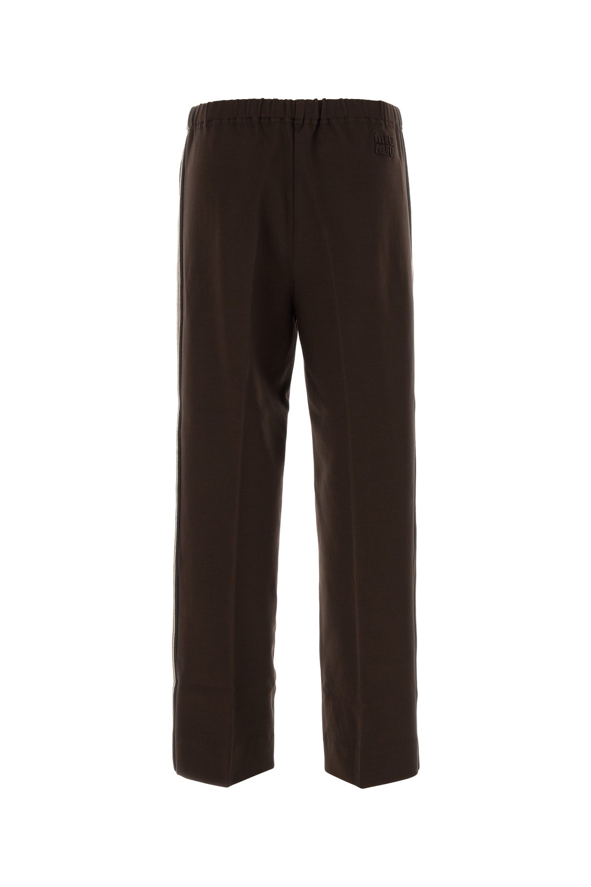 Miu Miu Pantalone in misto viscosa stretch marrone, view 2