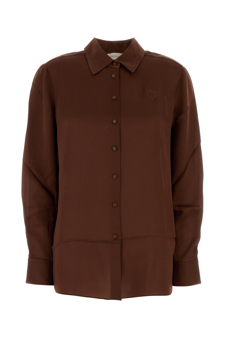 Zimmermann Camicia Hypnotic in raso cioccolato