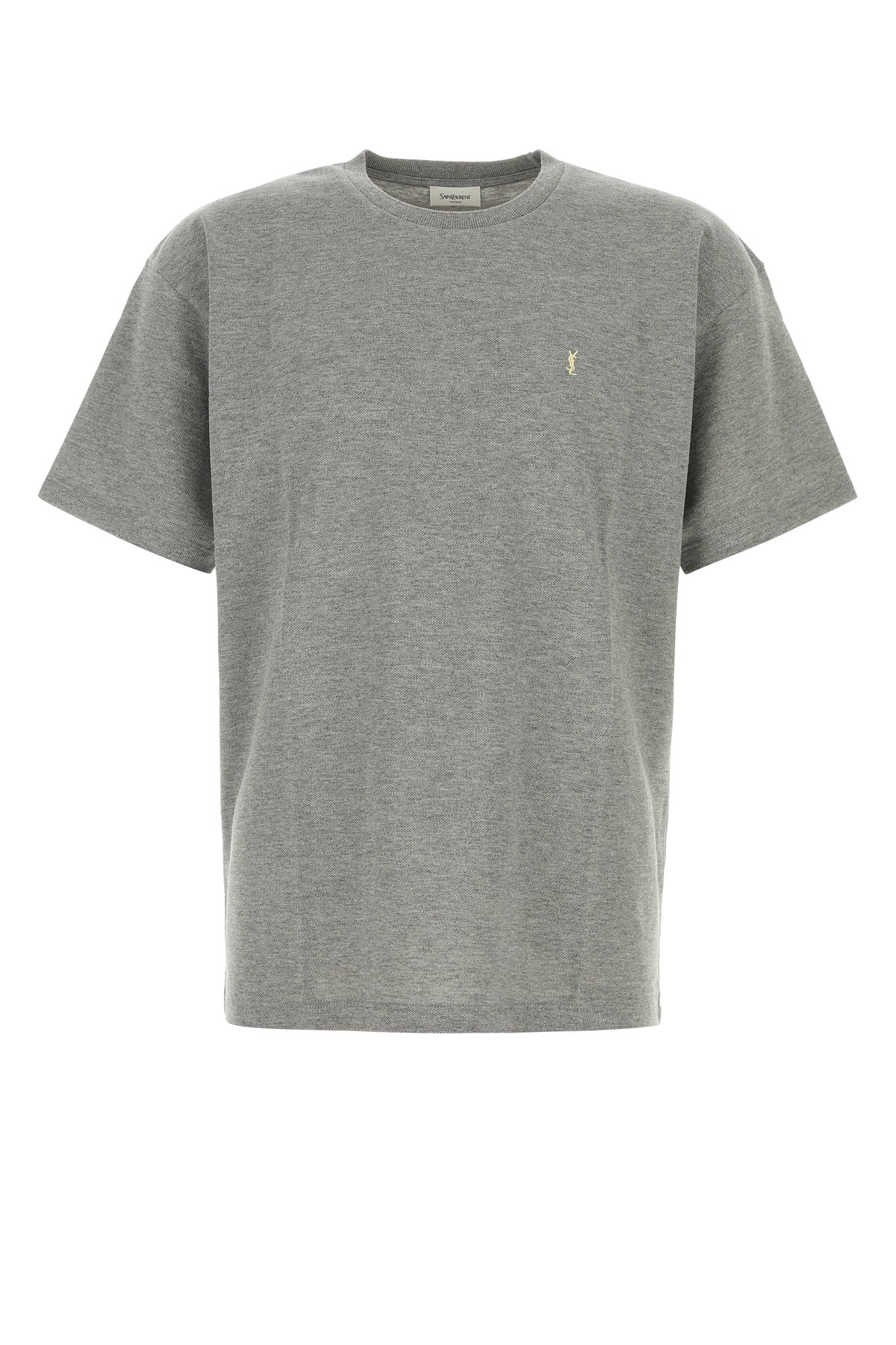 Saint Laurent T-shirt in piquet grigio