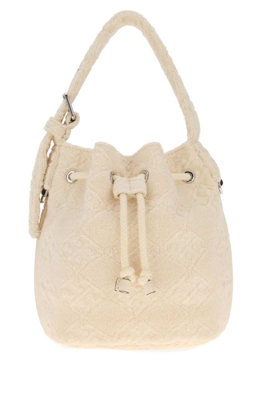 Tory Burch Borsa a secchiello in spugna bianca