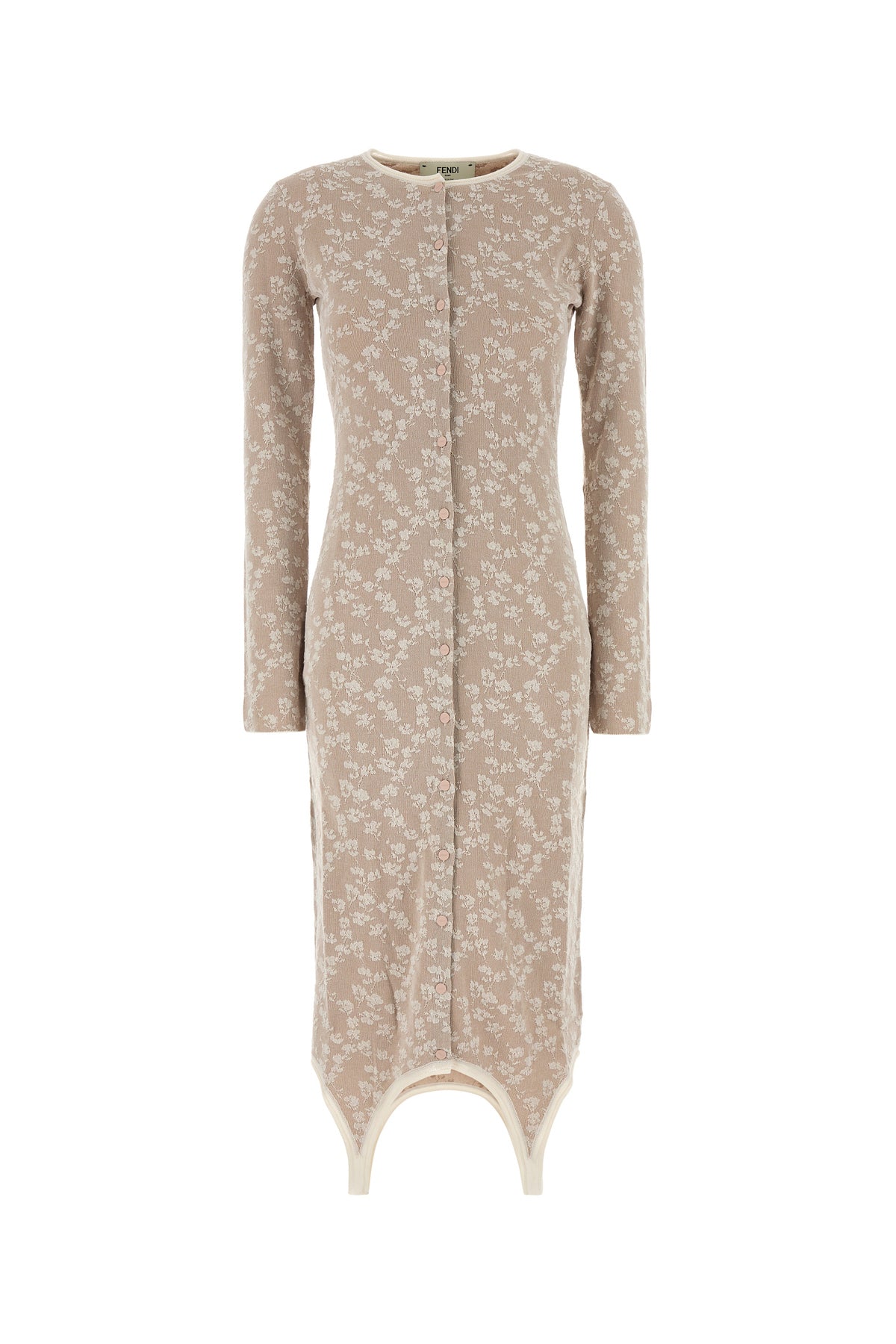 Fendi Abito in misto cotone ricamato