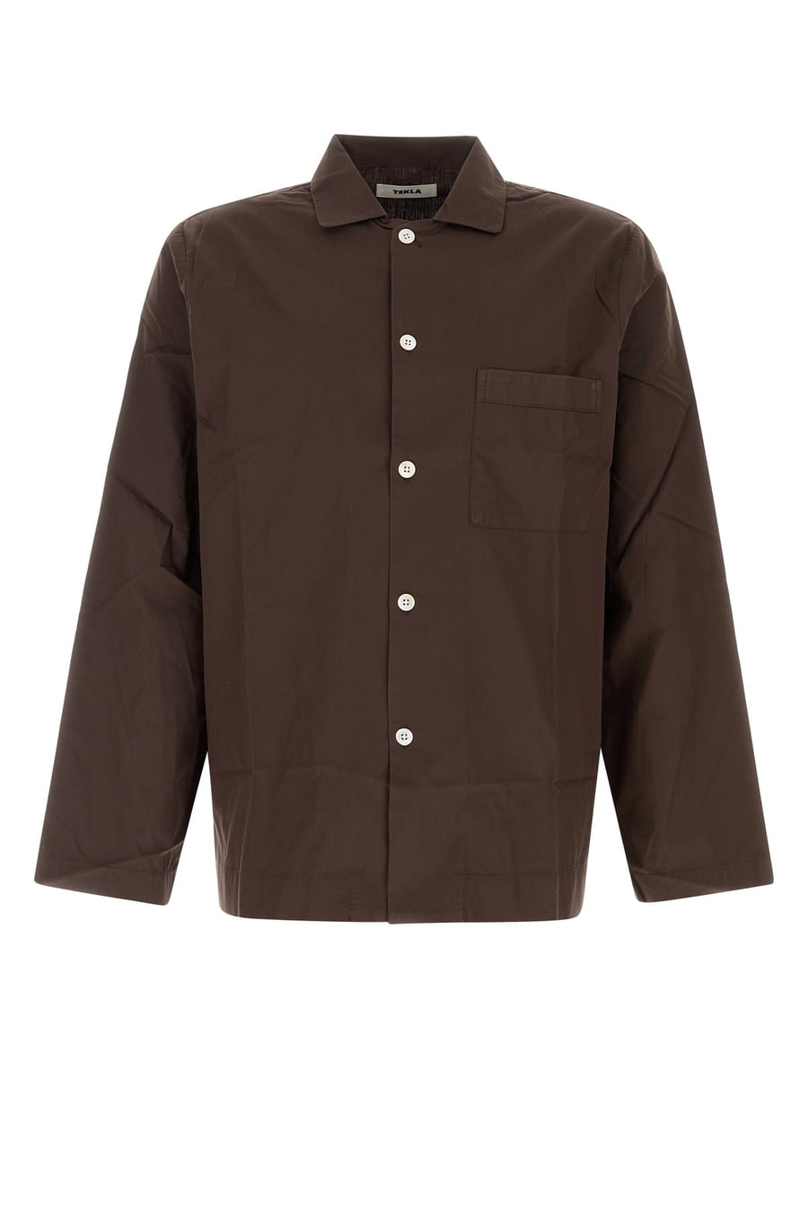 TEKLA Camicia in popeline marrone