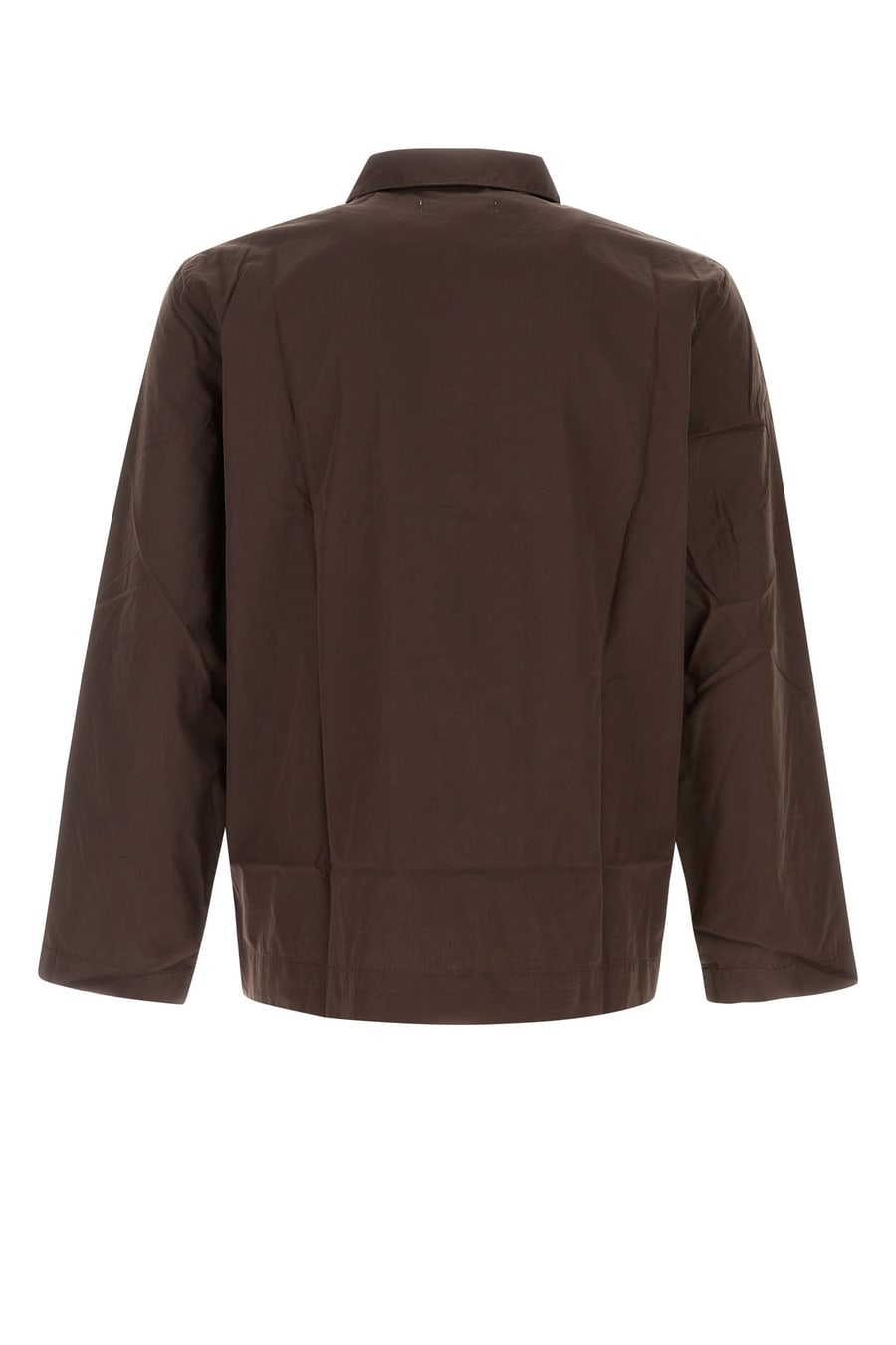 TEKLA Camicia in popeline marrone, view 2