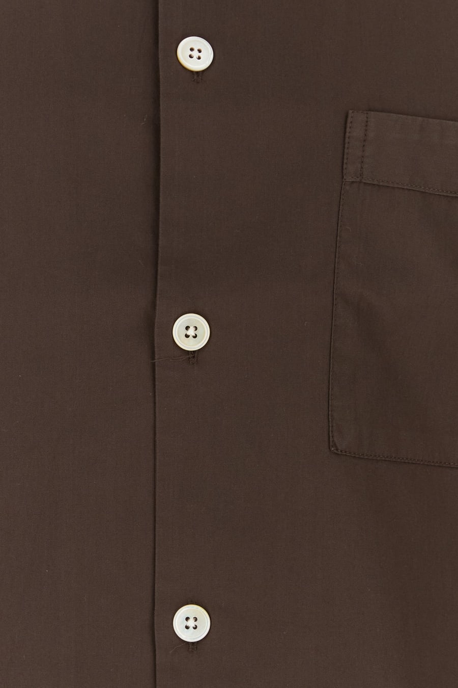 TEKLA Camicia in popeline marrone, view 3