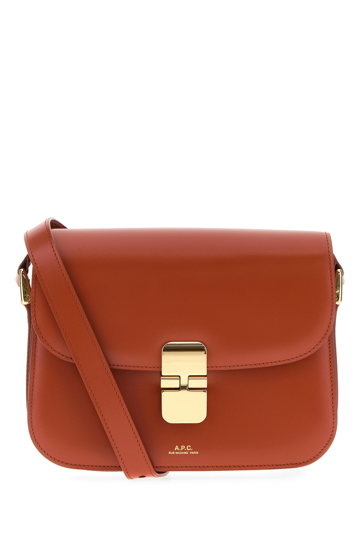 A.P.C. Borsa a tracolla Grace piccola in pelle mattone