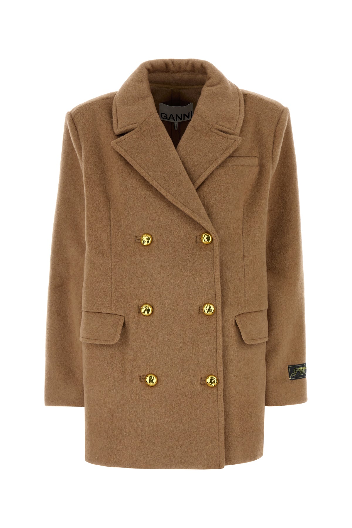 Ganni Cappotto in misto lana cammello