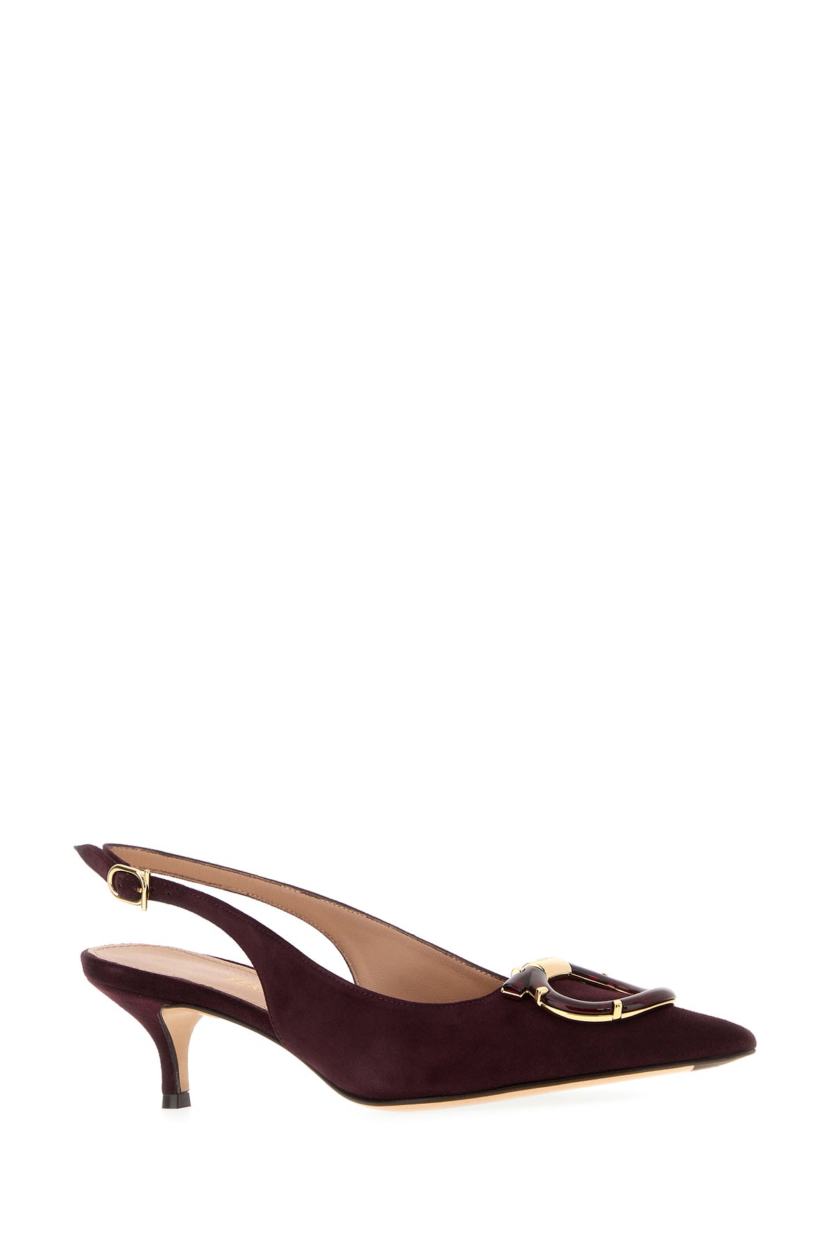 Ferragamo Scarpe con tacco Sara 40 in pelle scamosciata melanzana, view 2