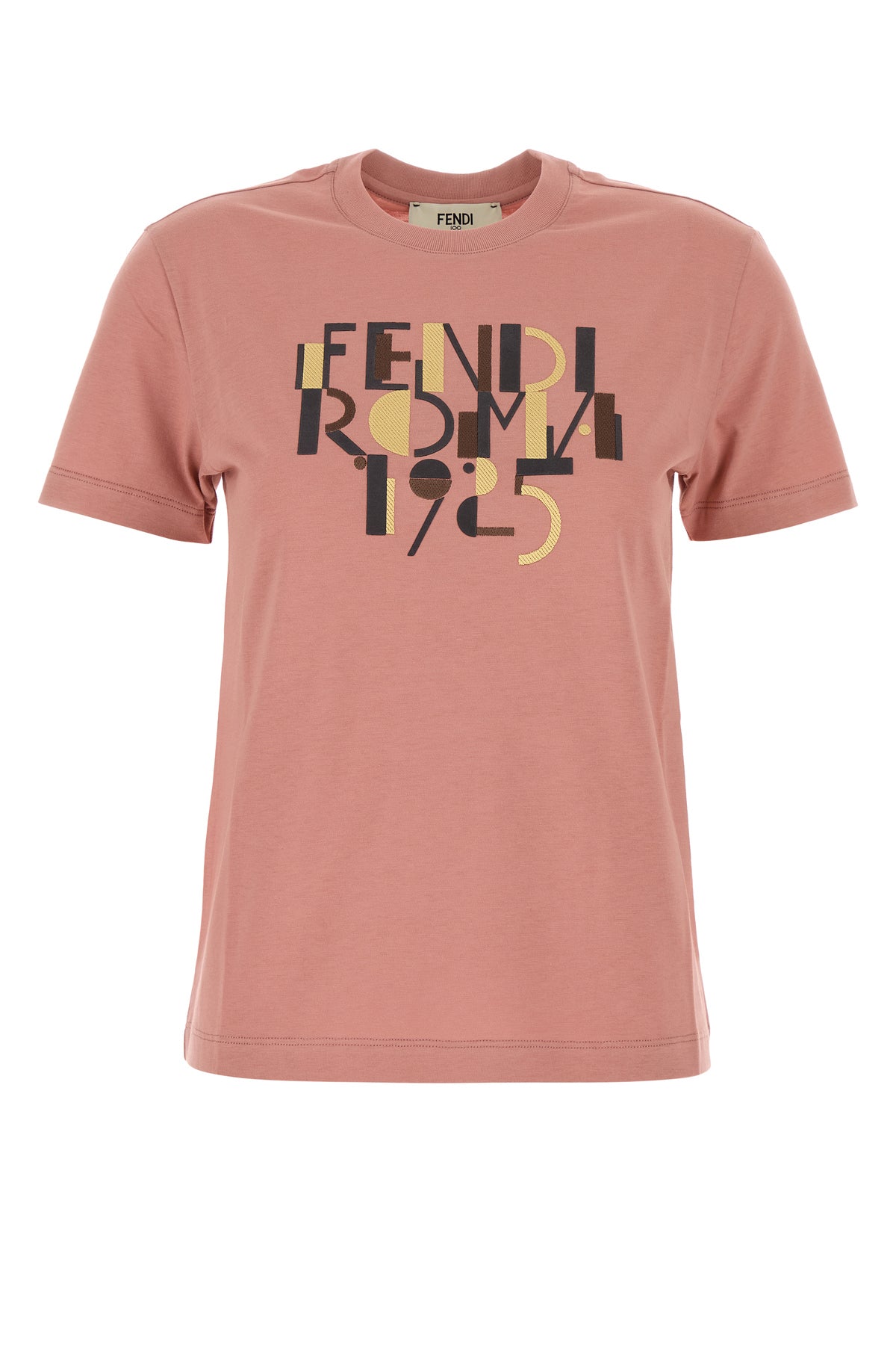 Fendi T-shirt in cotone rosa scuro
