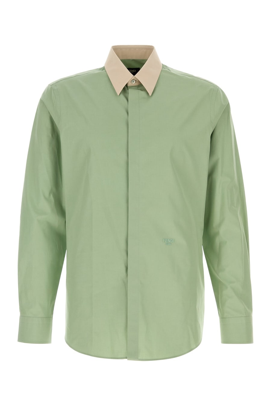 Fendi Camicia in popeline verde pastello