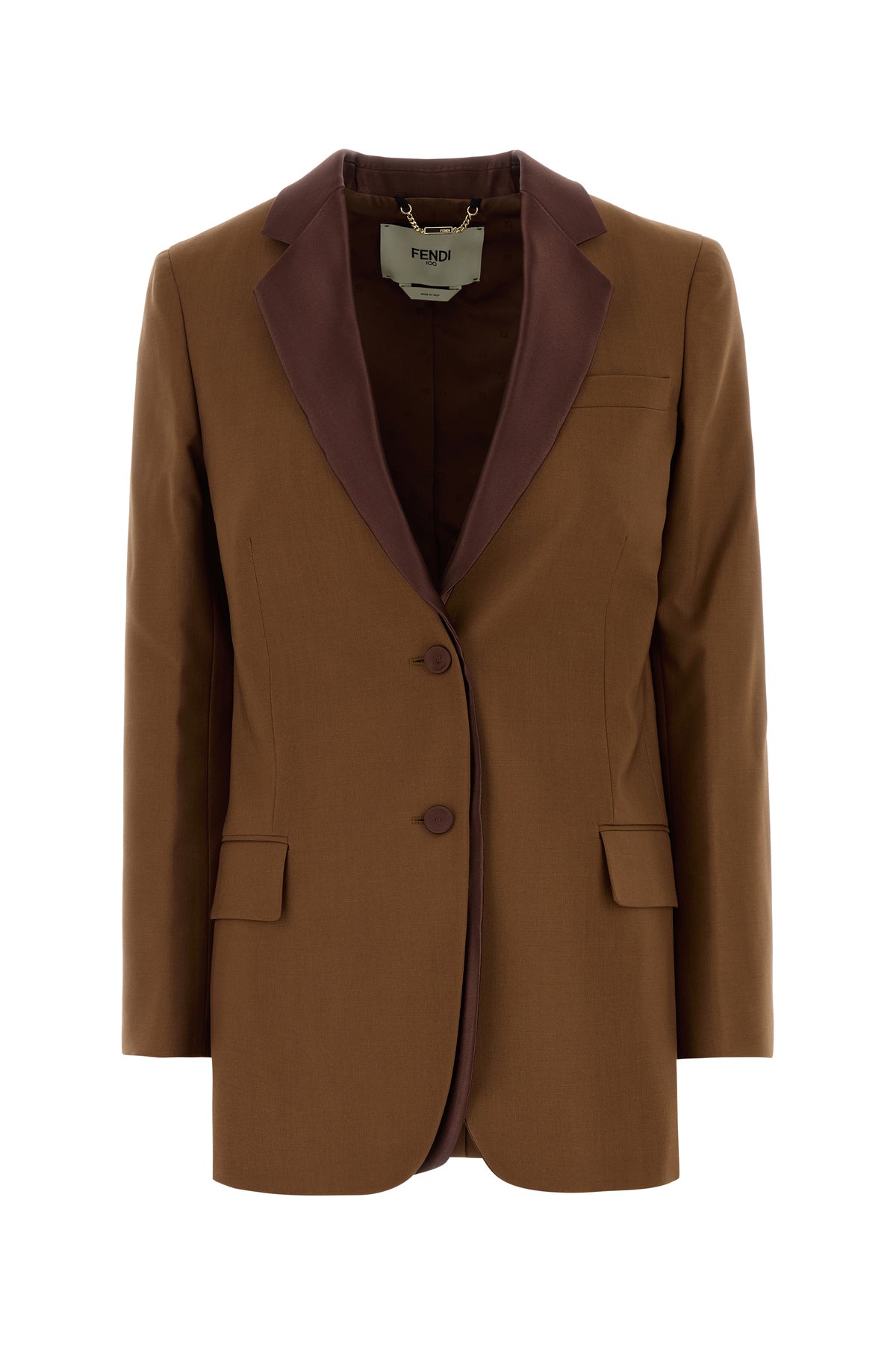 Fendi Giacca in misto lana caramello