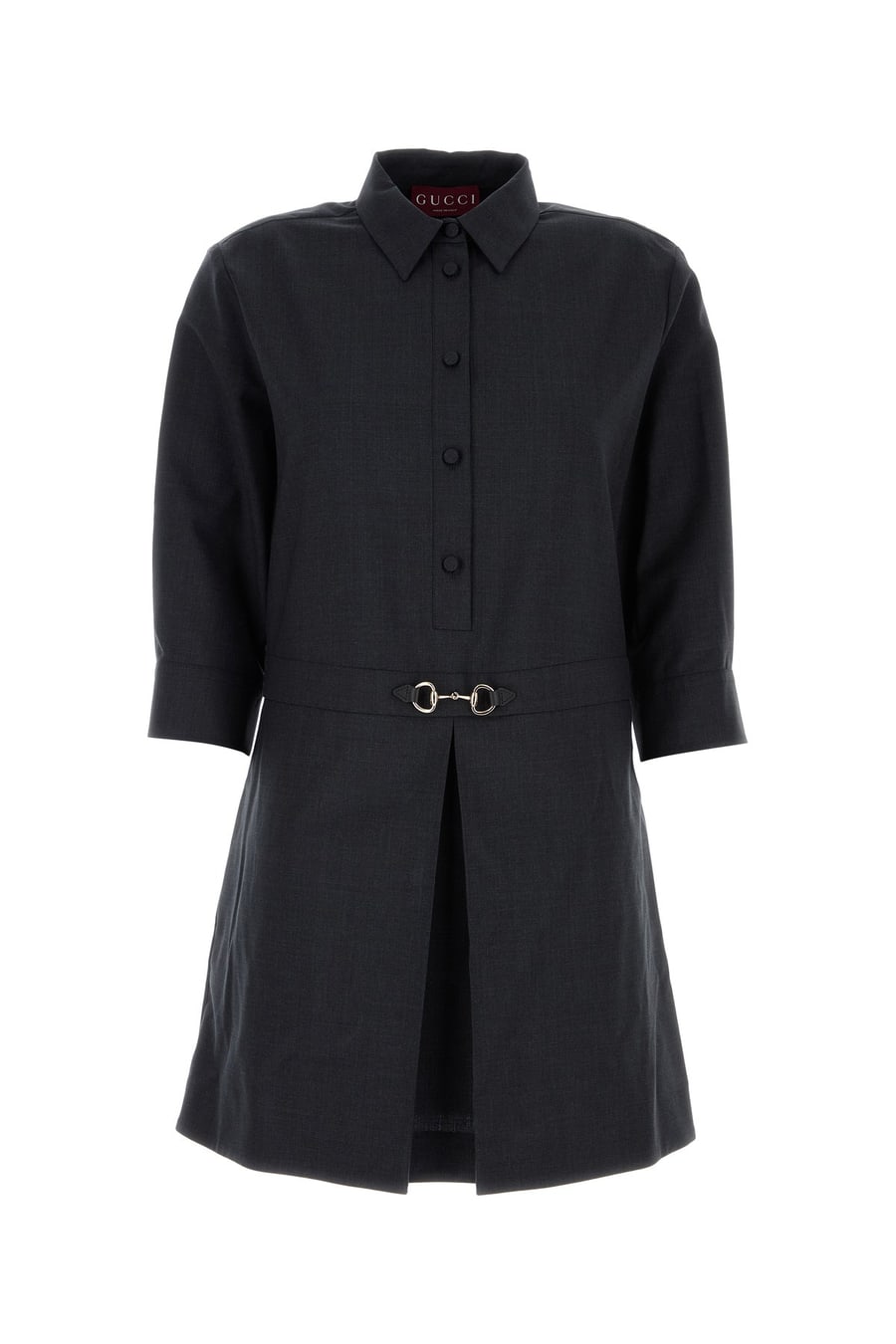 Gucci Abito polo in lana antracite