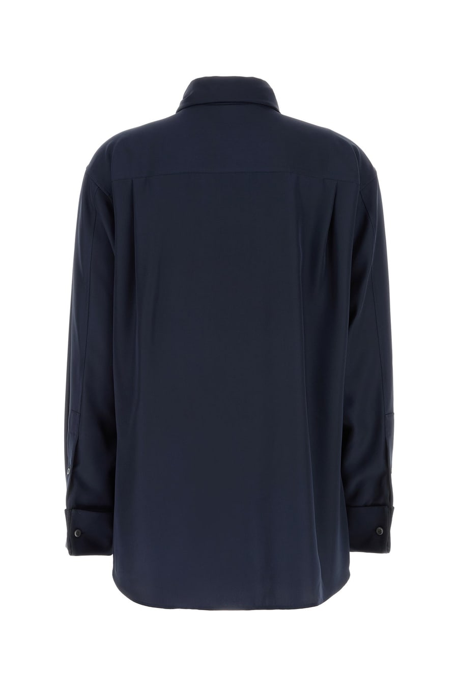 Loewe Camicia in raso blu navy, view 2