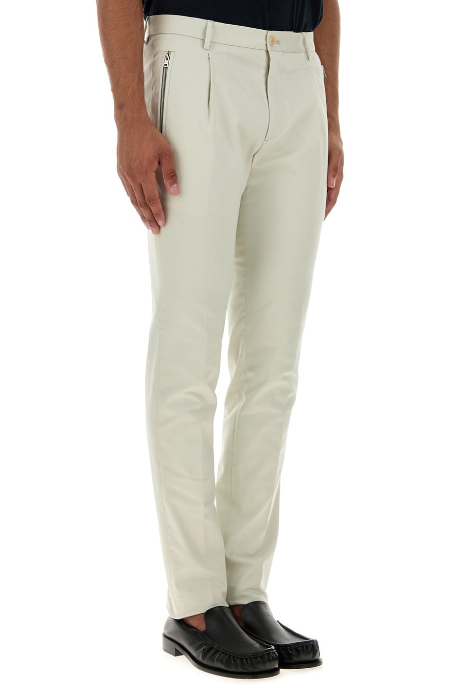 Etro Pantalone in cotone stretch sabbia, view 3