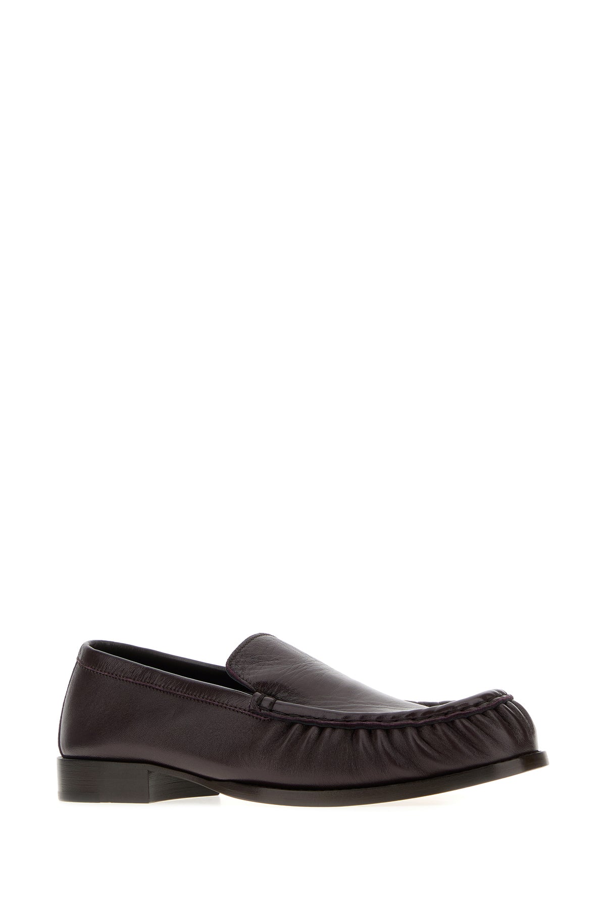 Dries Van Noten Mocassini in pelle melanzana, view 2