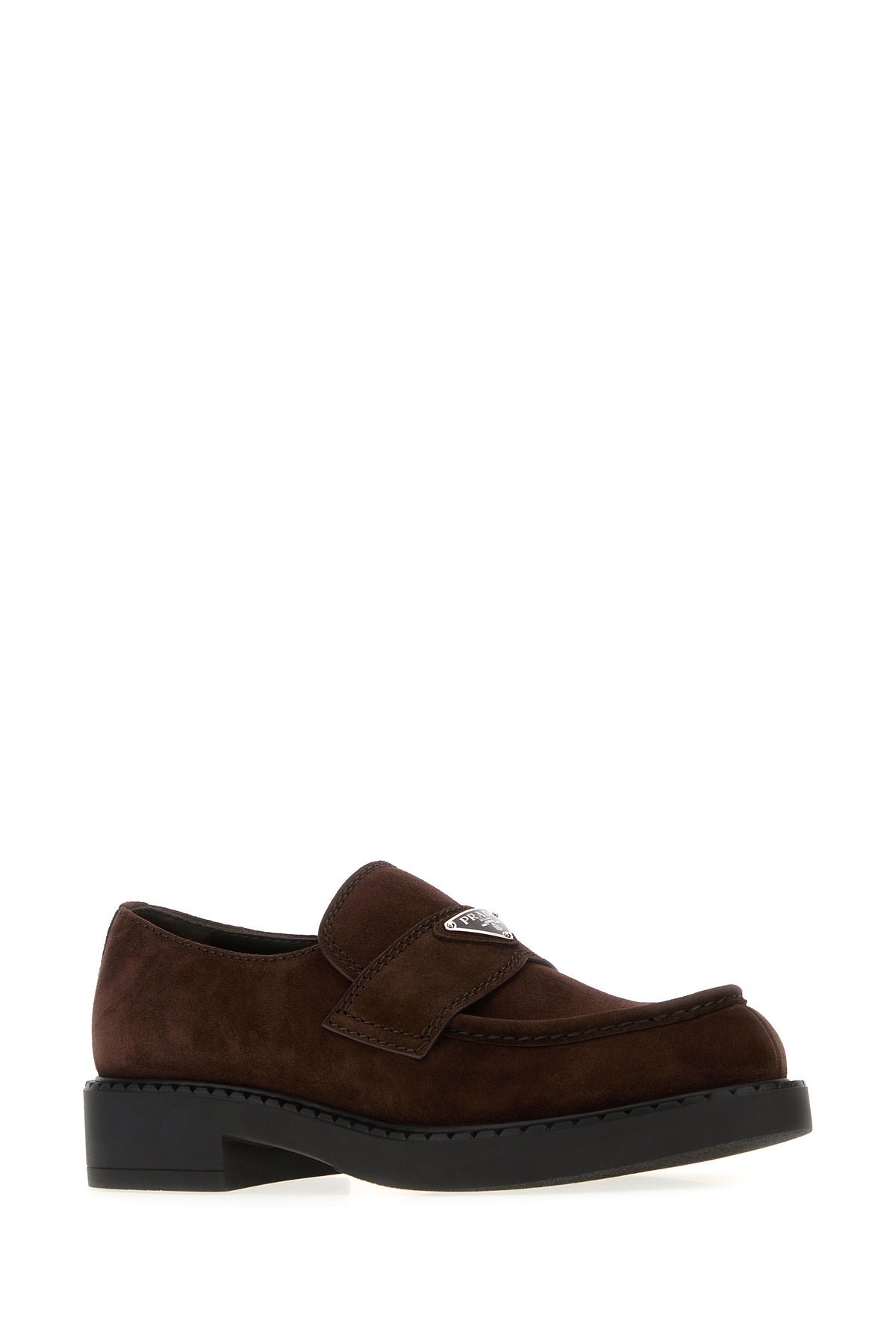 Prada Mocassini Chocolate in pelle scamosciata marrone, view 2
