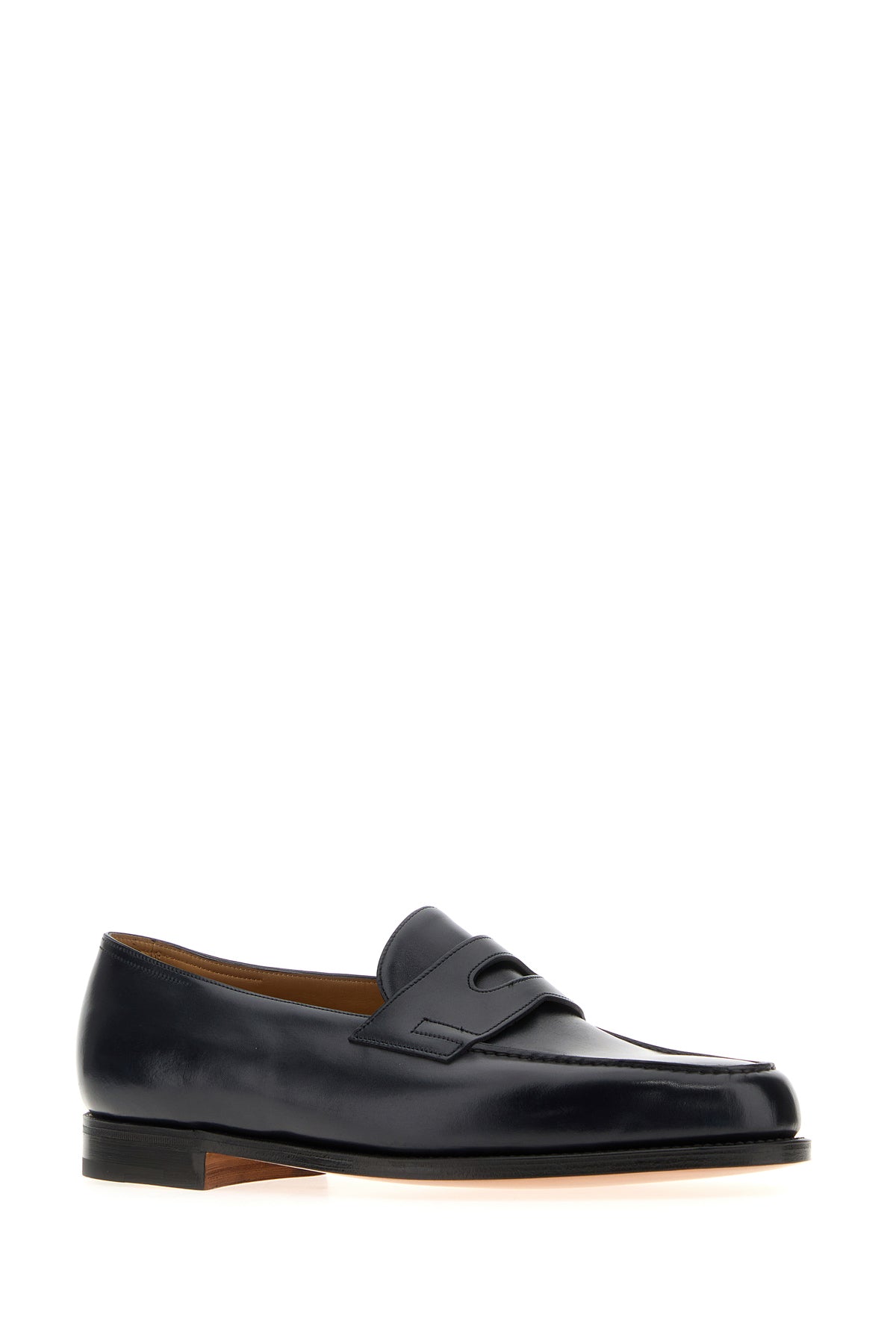 JOHN LOBB Mocassini Lopez in pelle blu notte, view 2