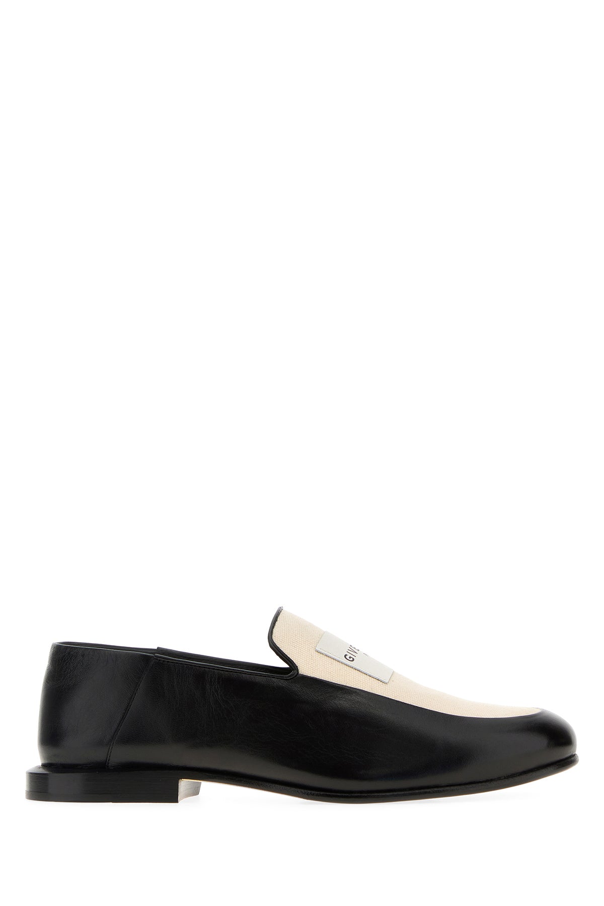 Givenchy Mocassini Label bicolor in pelle e tela