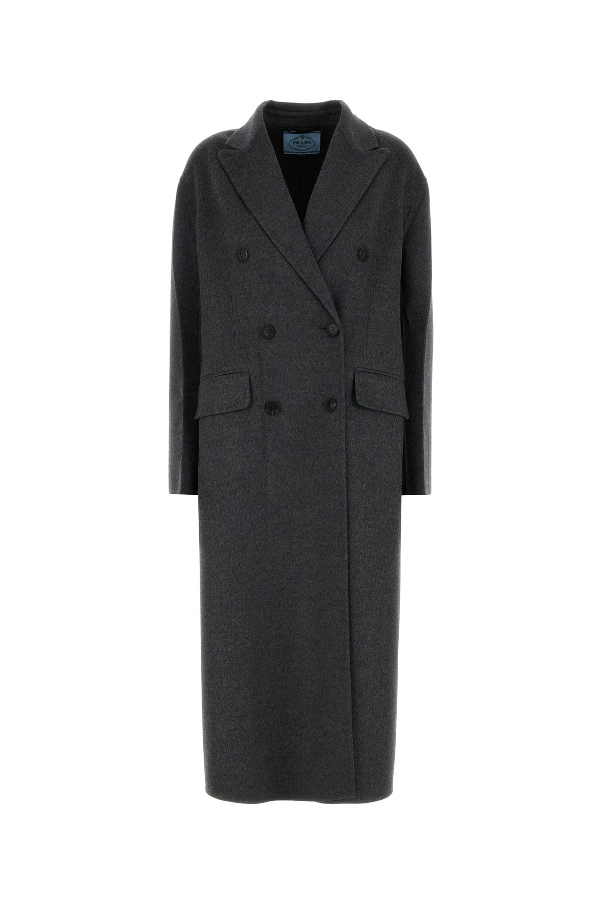 Prada Cappotto in misto lana grigio scuro