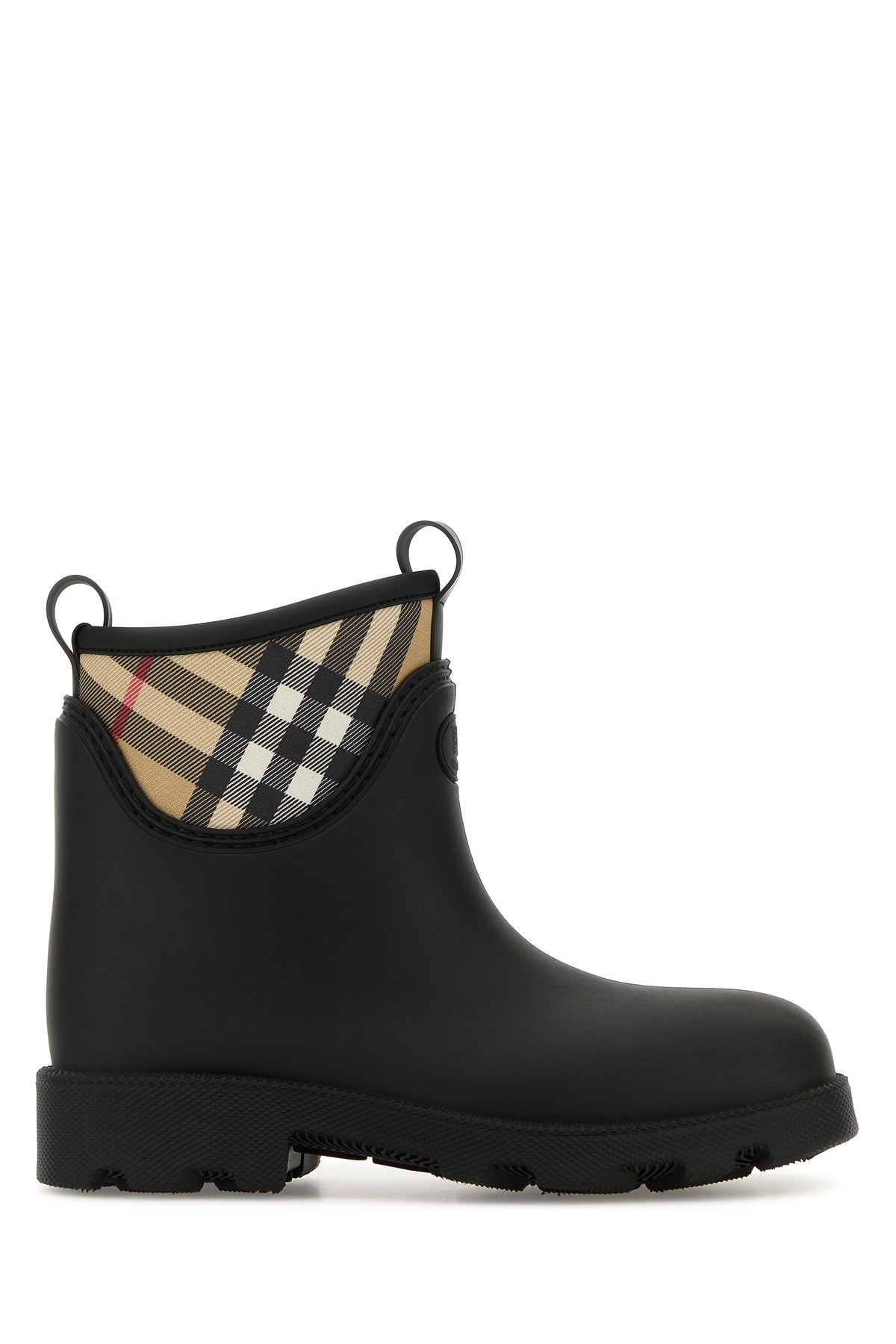 Burberry Stivaletti Marsh Stamp in gomma nera
