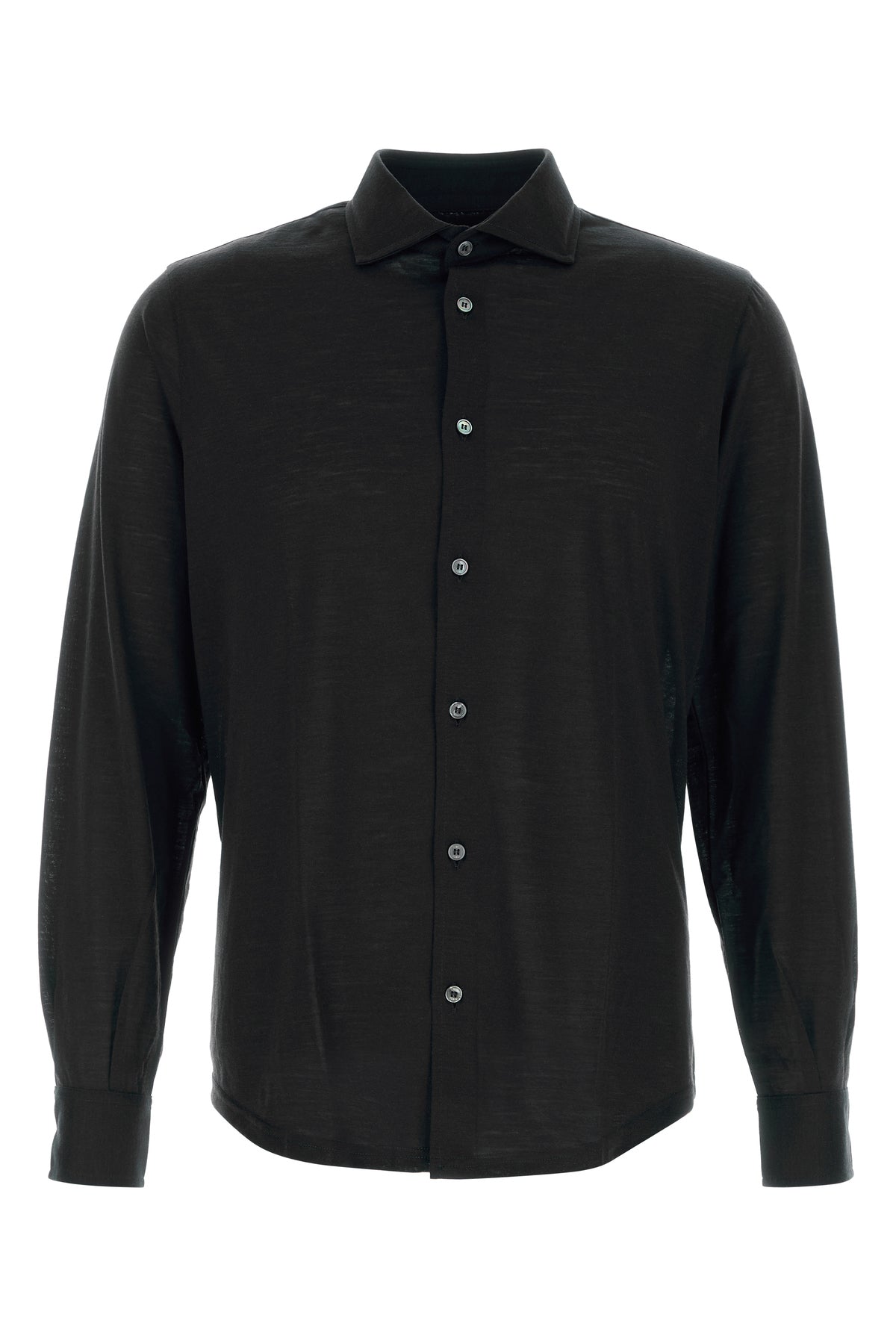 FEDELI Camicia in lana nera