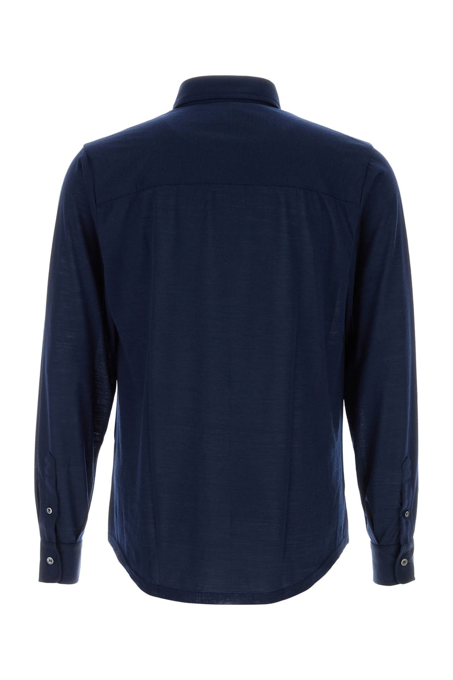 FEDELI Camicia in lana blu navy, view 2