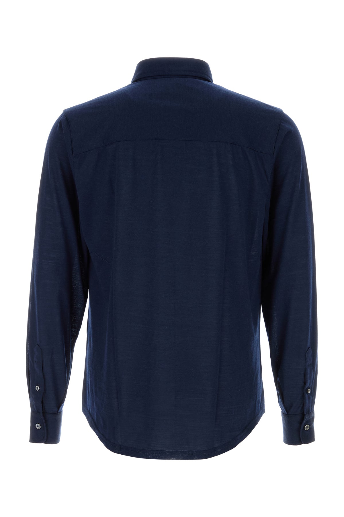 FEDELI Camicia in lana blu navy, view 2