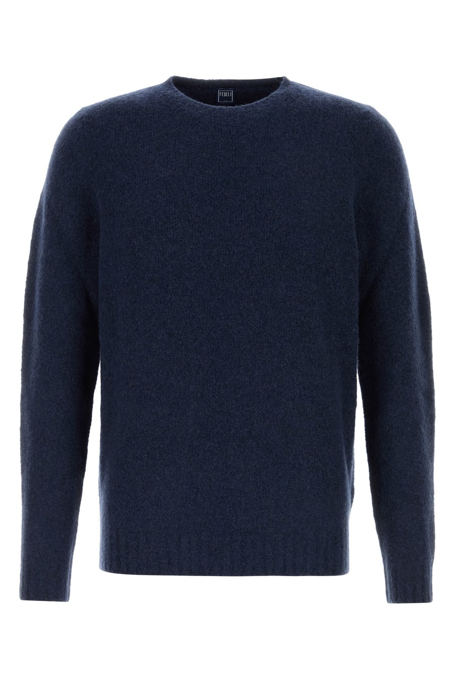 FEDELI Maglione in misto lana stretch blu navy