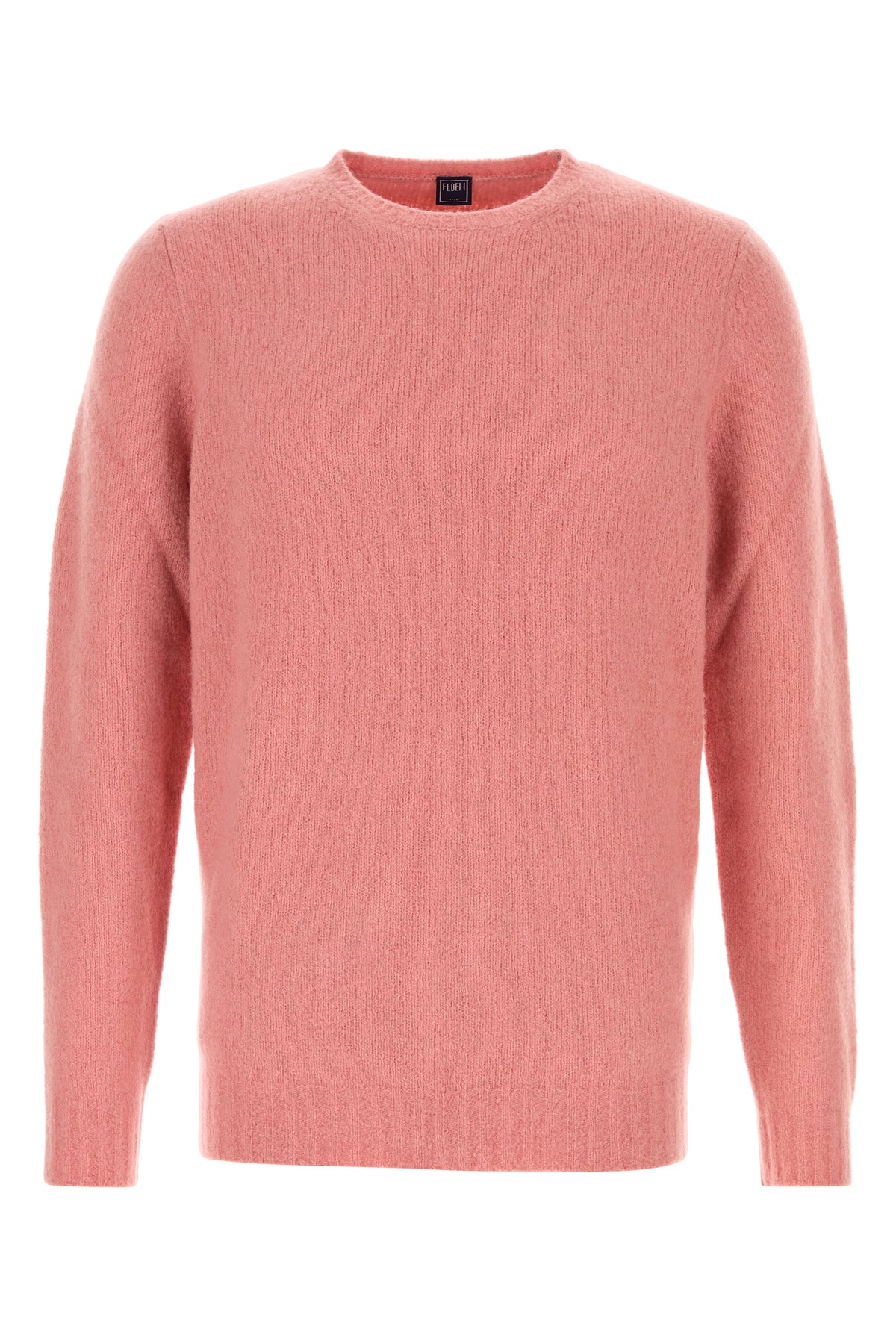 FEDELI Maglione in misto lana stretch salmone