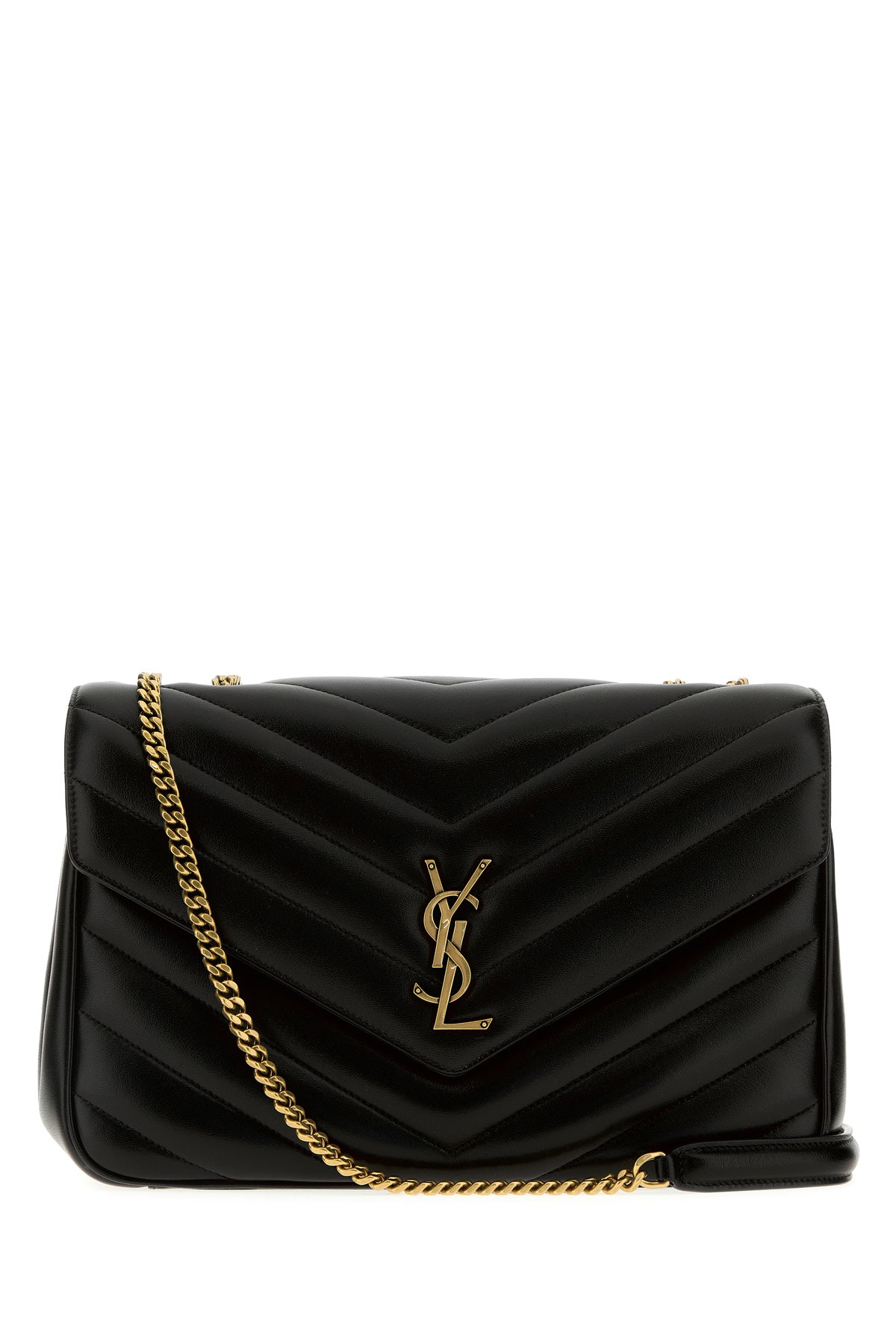 Saint Laurent Borsa a spalla Lou Lou grande in pelle nera