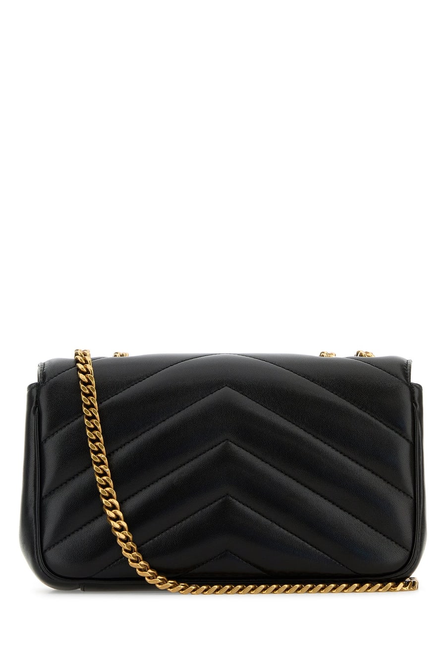 Saint Laurent Borsa a spalla LouLou piccola in pelle nera, view 3
