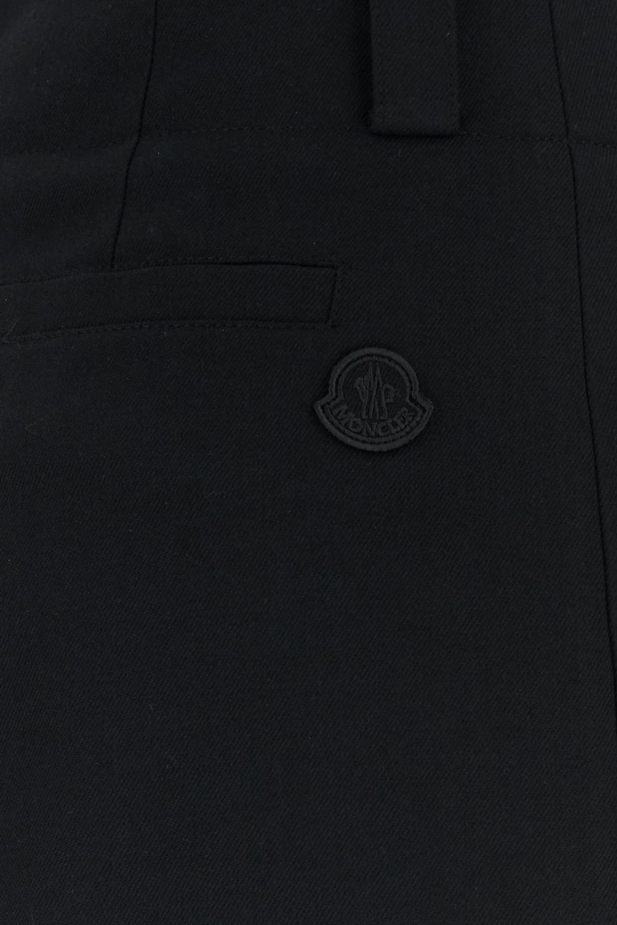 Moncler Pantalone a palazzo in misto poliestere nero, view 3