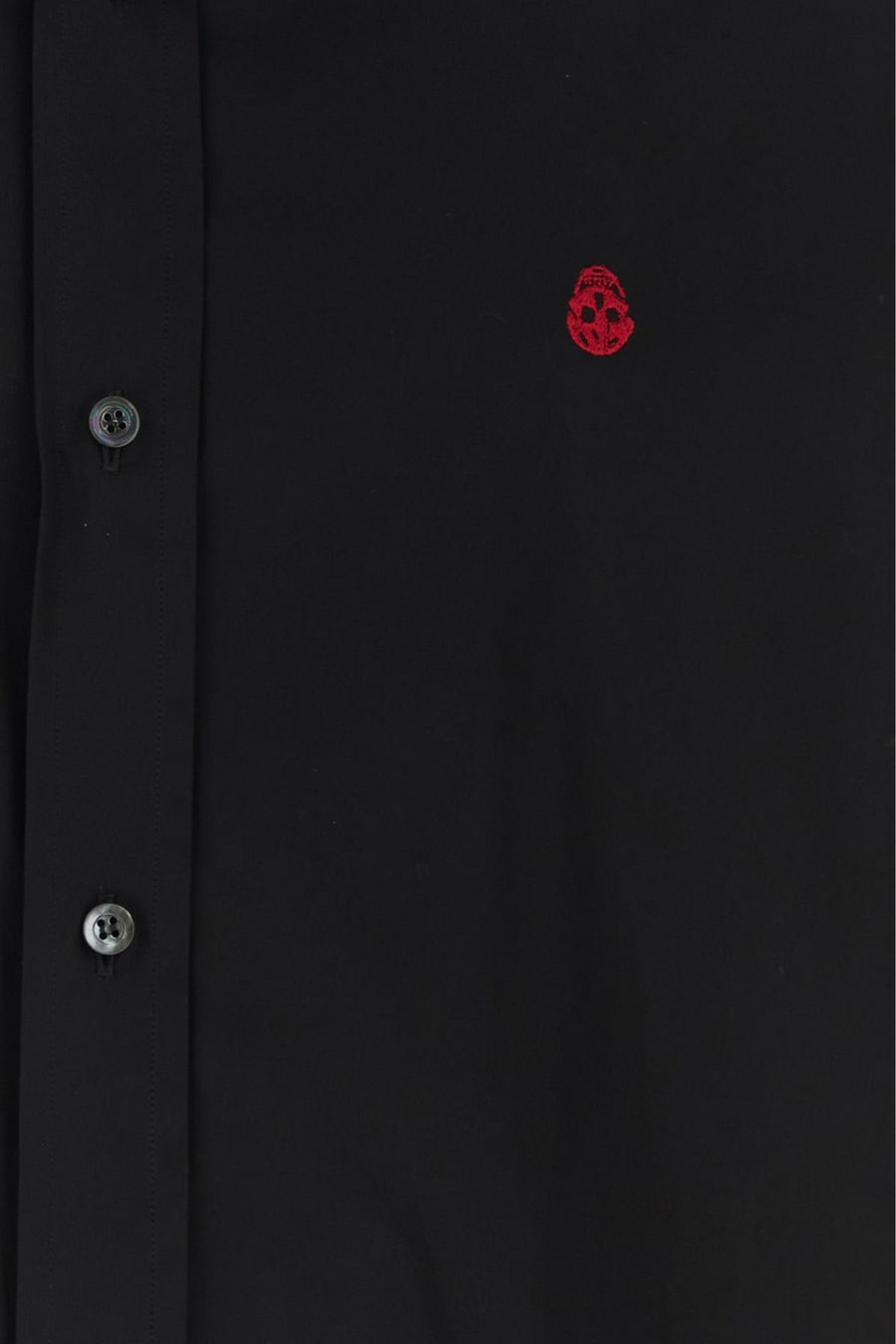 Alexander McQueen Camicia in popeline nero, view 3